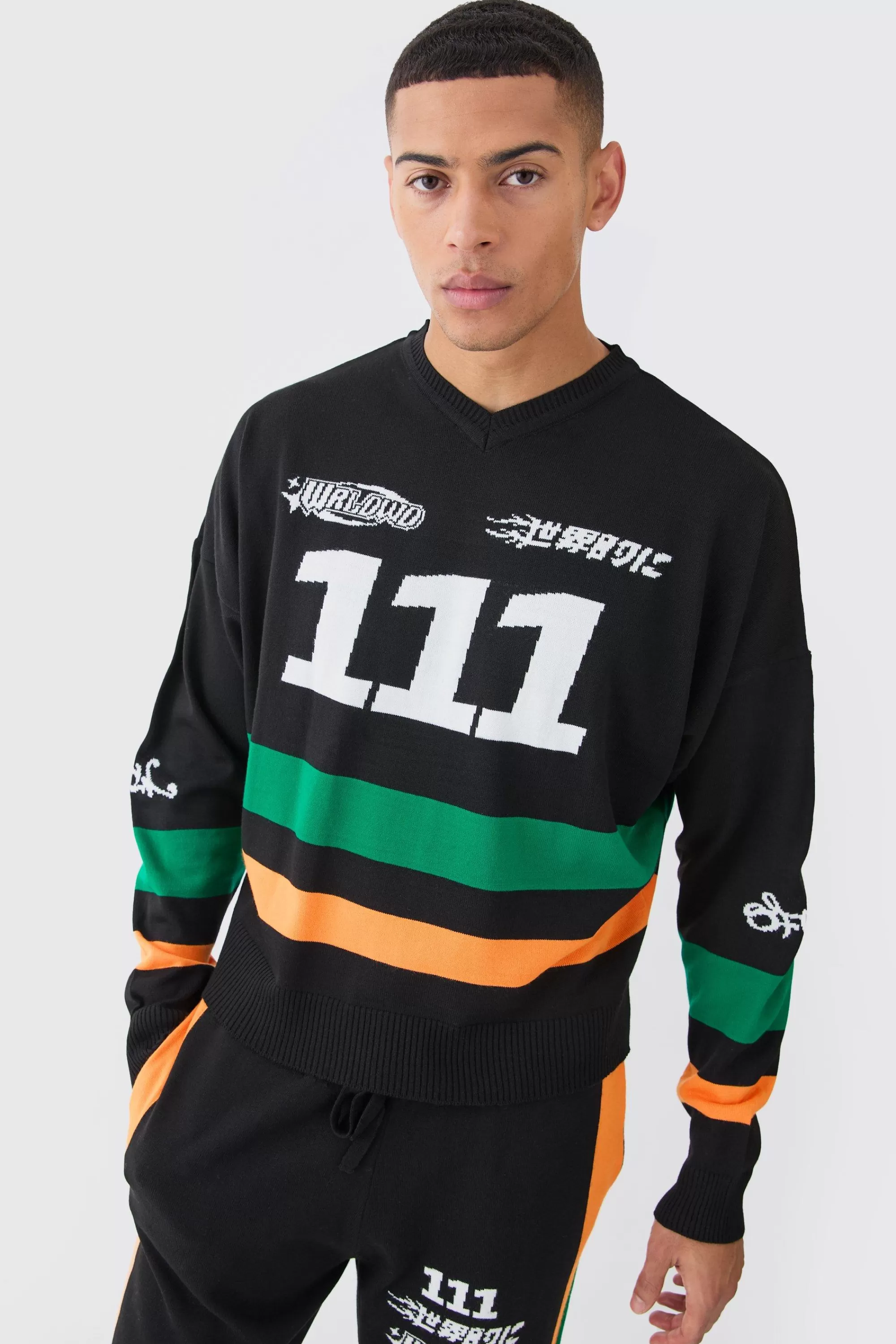 boohooMAN Boxy Moto Knitted Jumper | UK