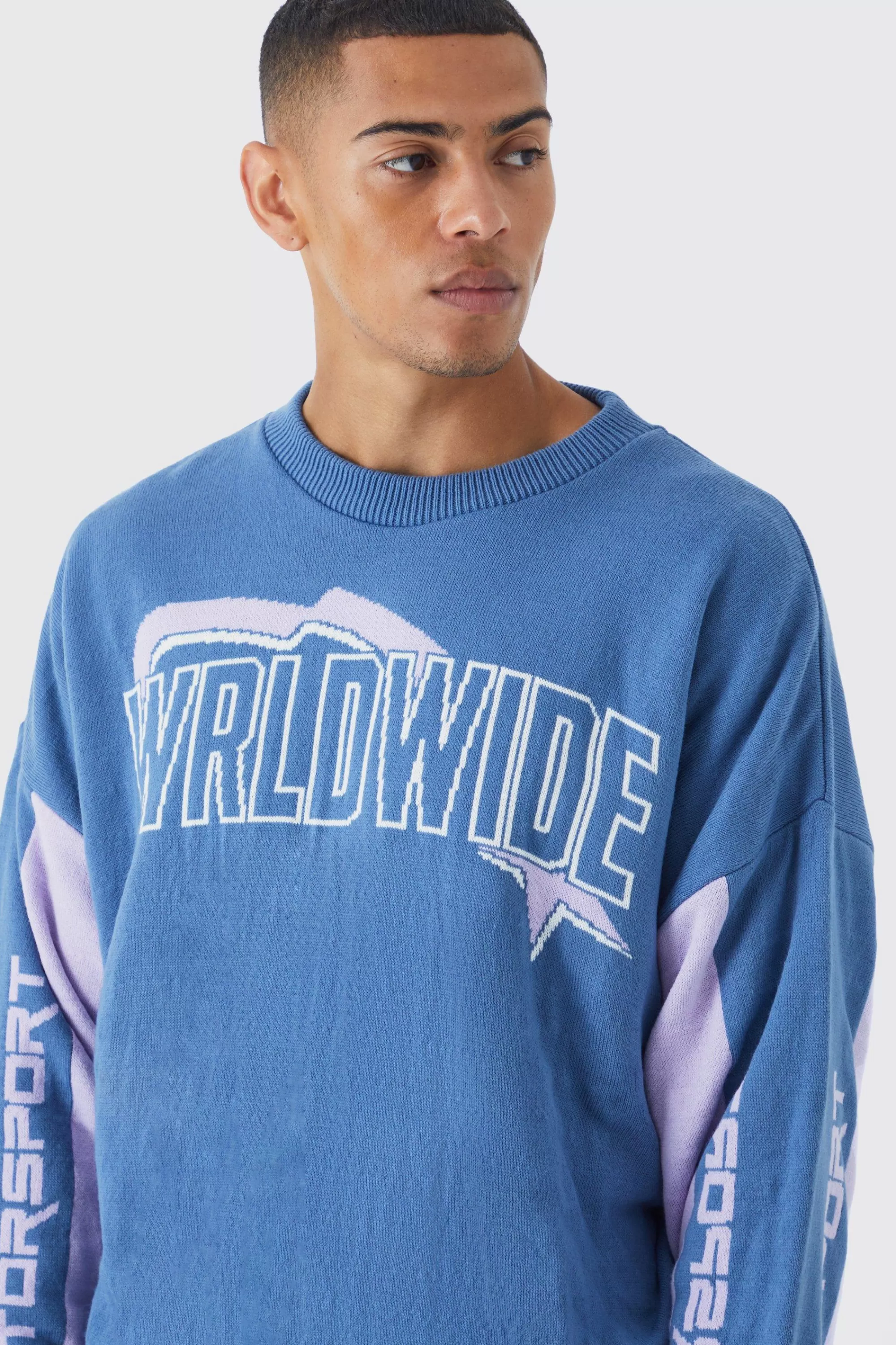 boohooMAN Boxy Moto Knitted Jumper | UK