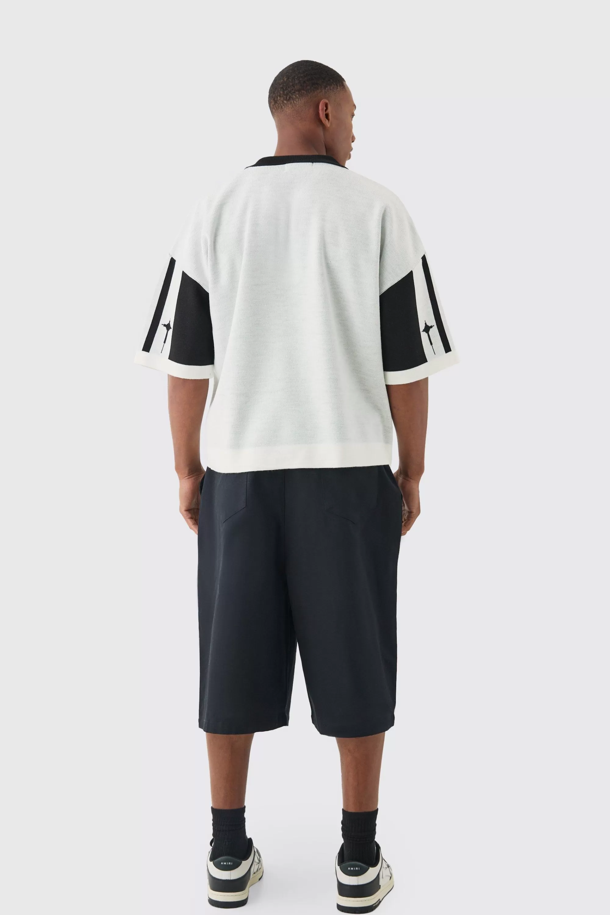 boohooMAN Boxy Moto Knitted Polo | UK