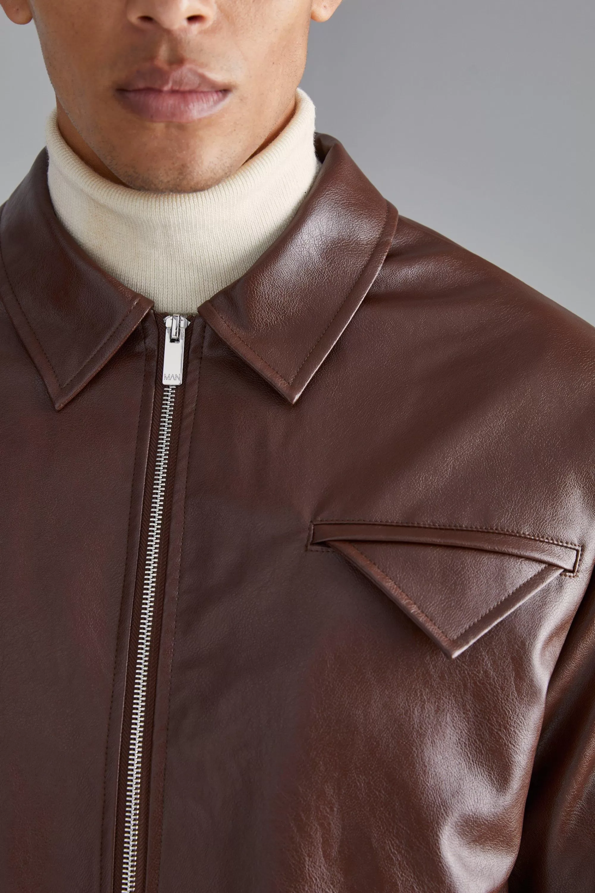 boohooMAN Boxy Pu Harrington | UK