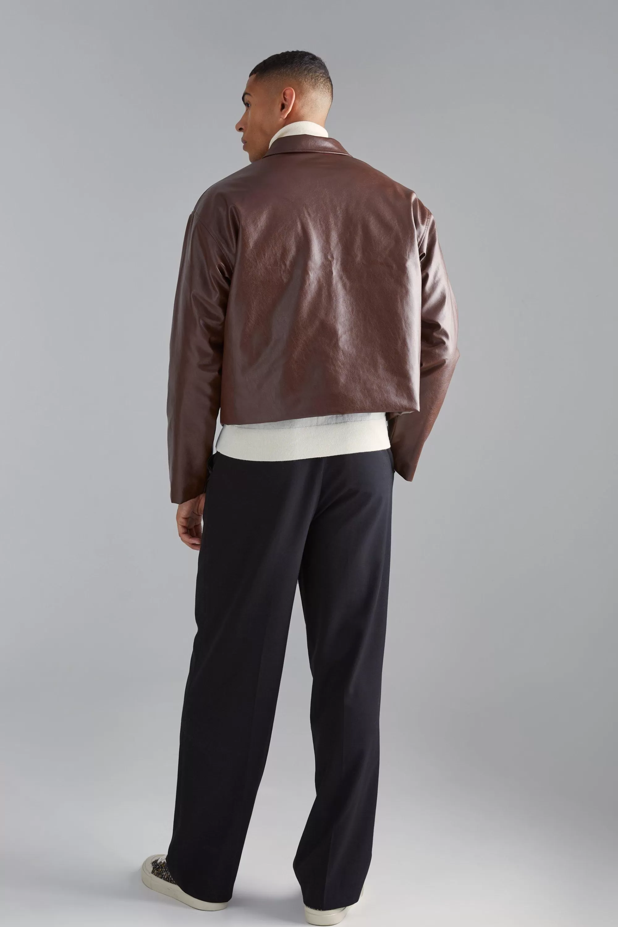 boohooMAN Boxy Pu Harrington | UK