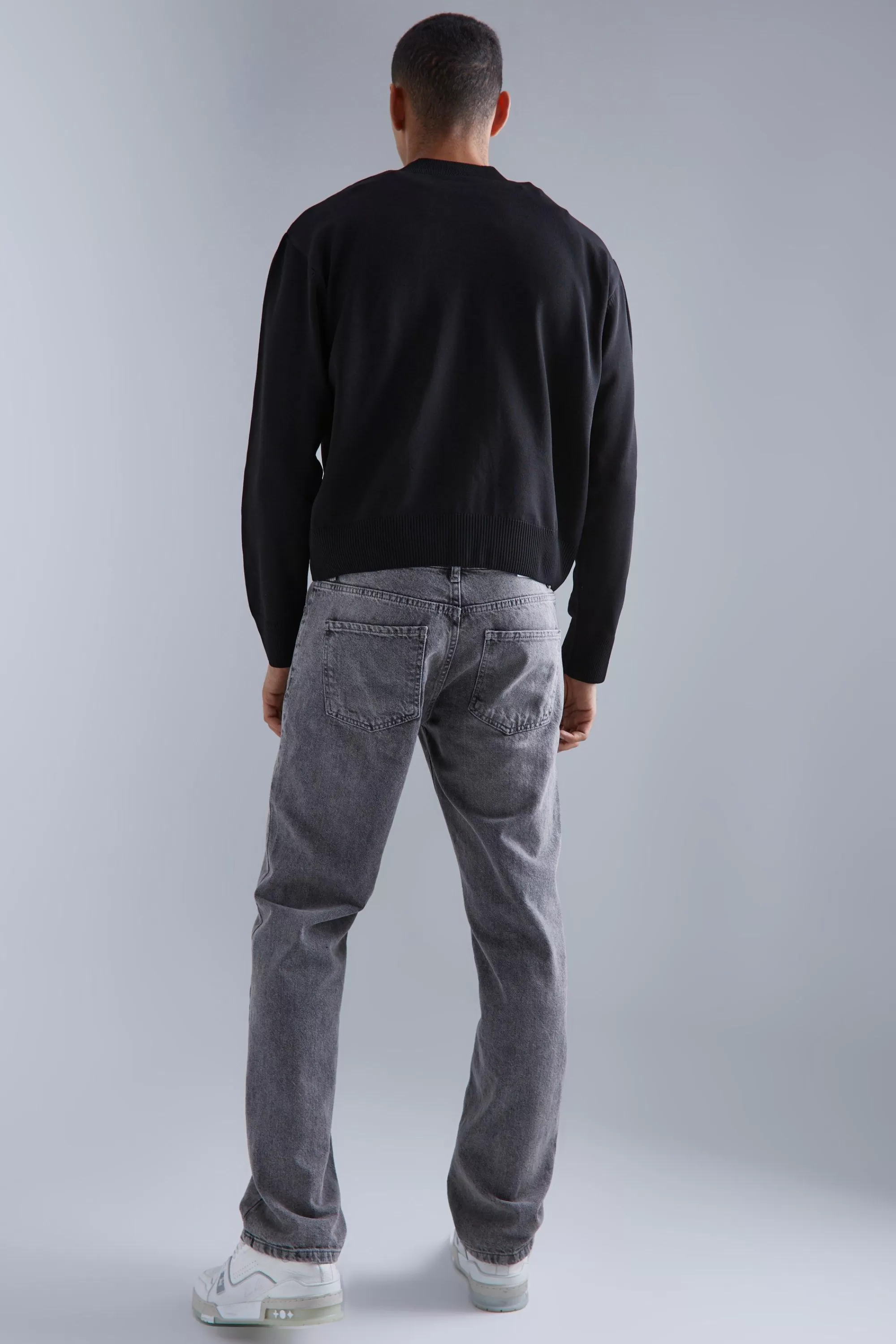 boohooMAN Boxy Smart Knitted Bomber | UK