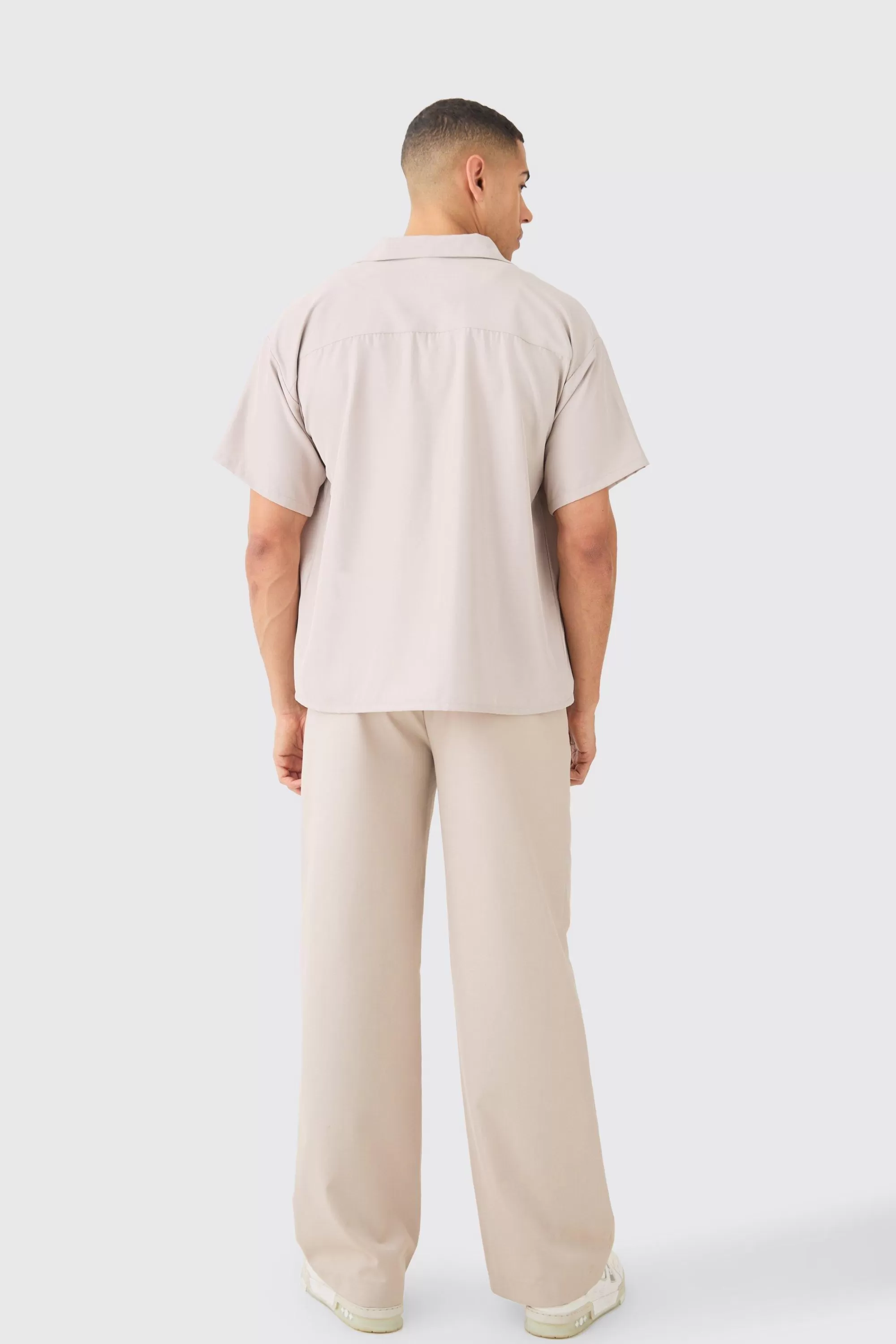 boohooMAN Boxy Soft Twill Cartoon Leaf Embroidered Shirt | UK