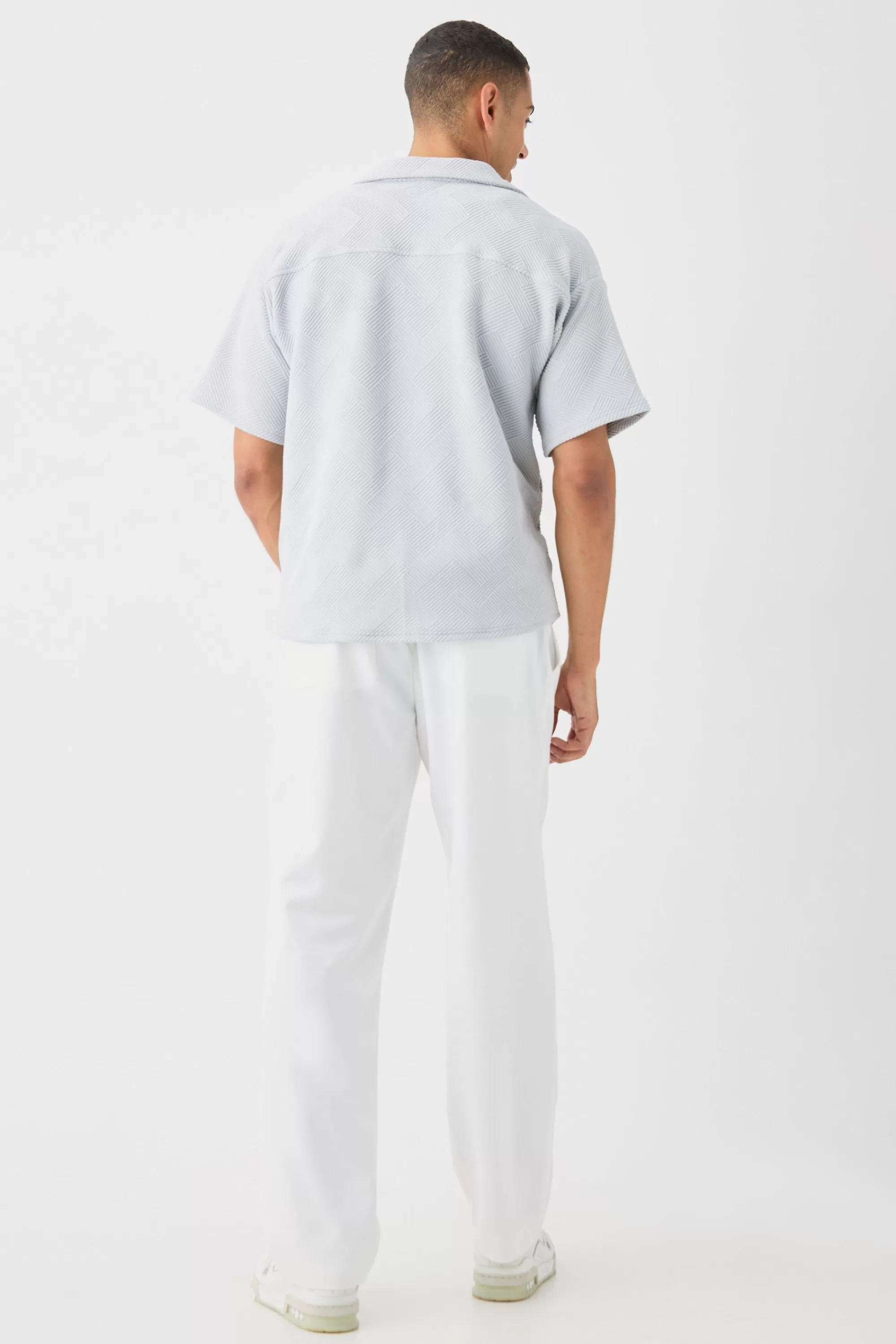 boohooMAN Boxy Twill Revere Collar Shirt In | UK