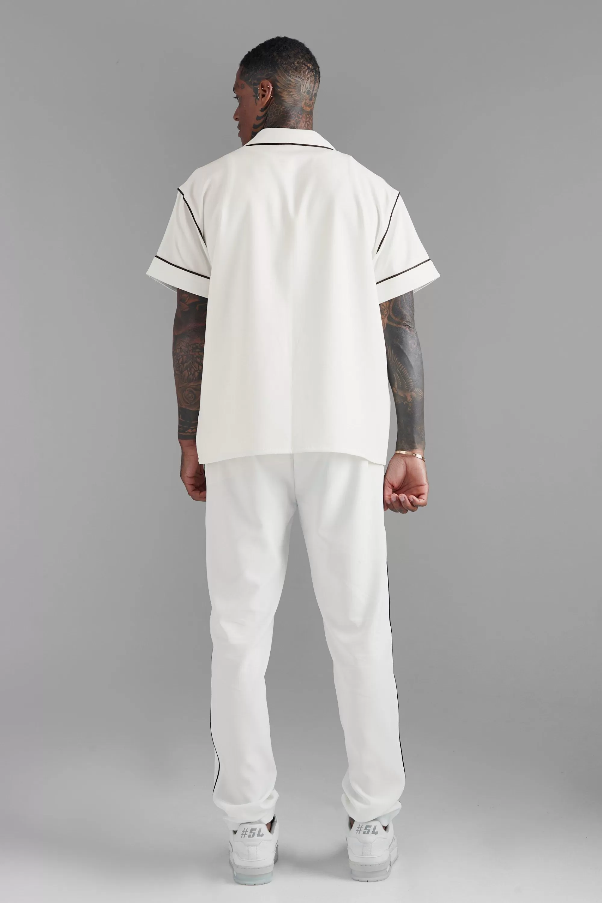 boohooMAN Boxy Western Piping Shirt | UK