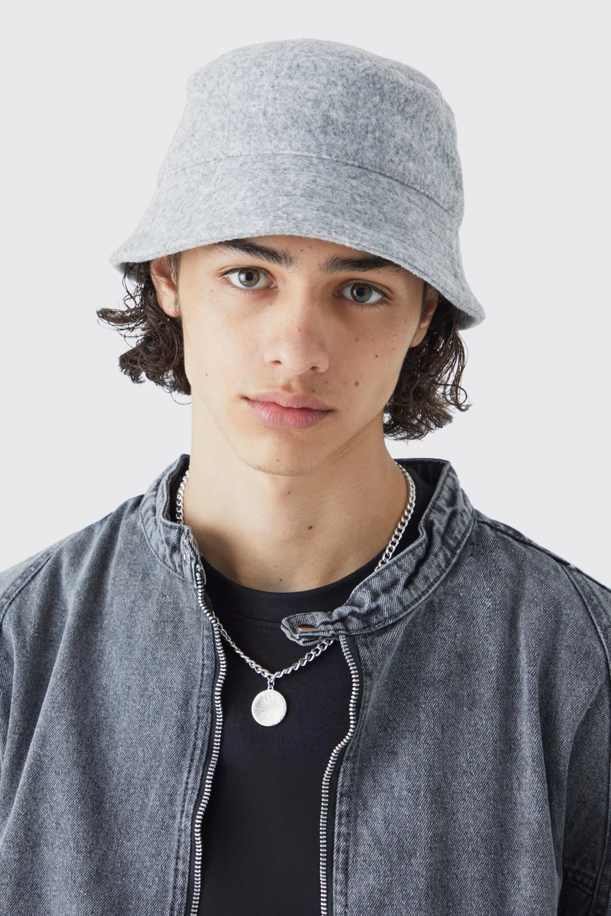 boohooMAN Brushed Heavyweight Bucket Hat | UK