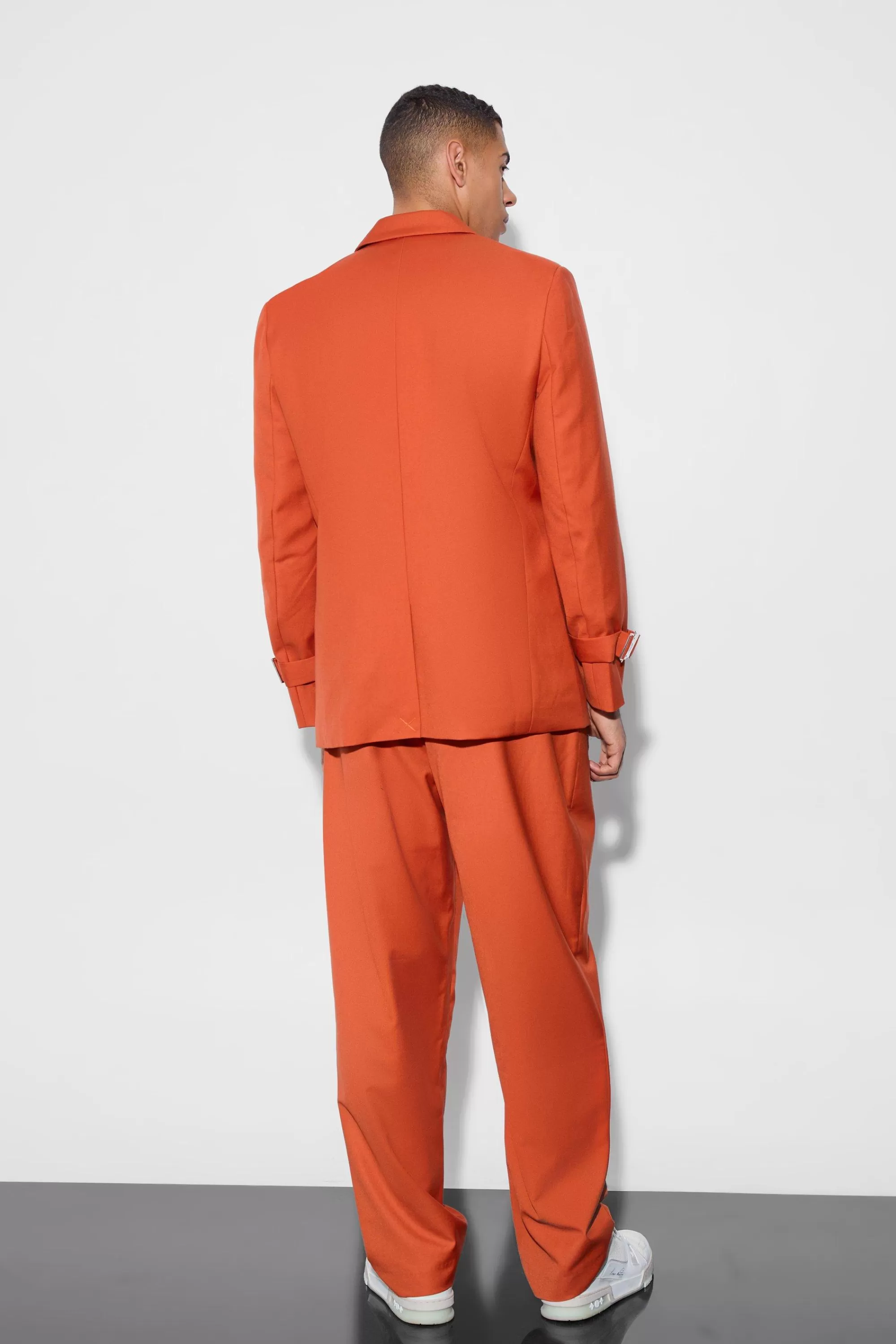 boohooMAN Buckle Chest & Cuff Relaxed Fit Suit Jacket | UK