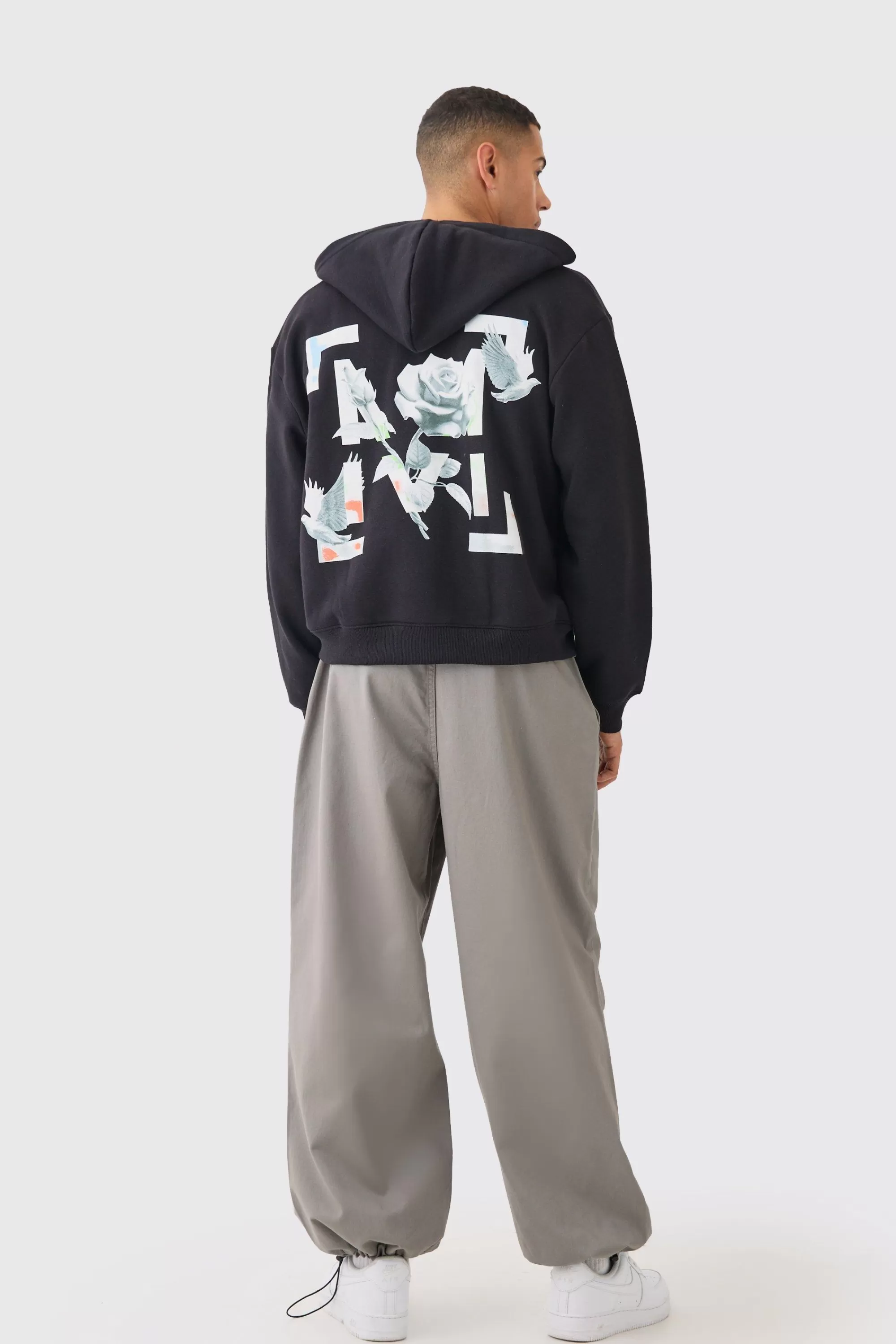boohooMAN Bungee Waist Twill Parachute Pants | UK