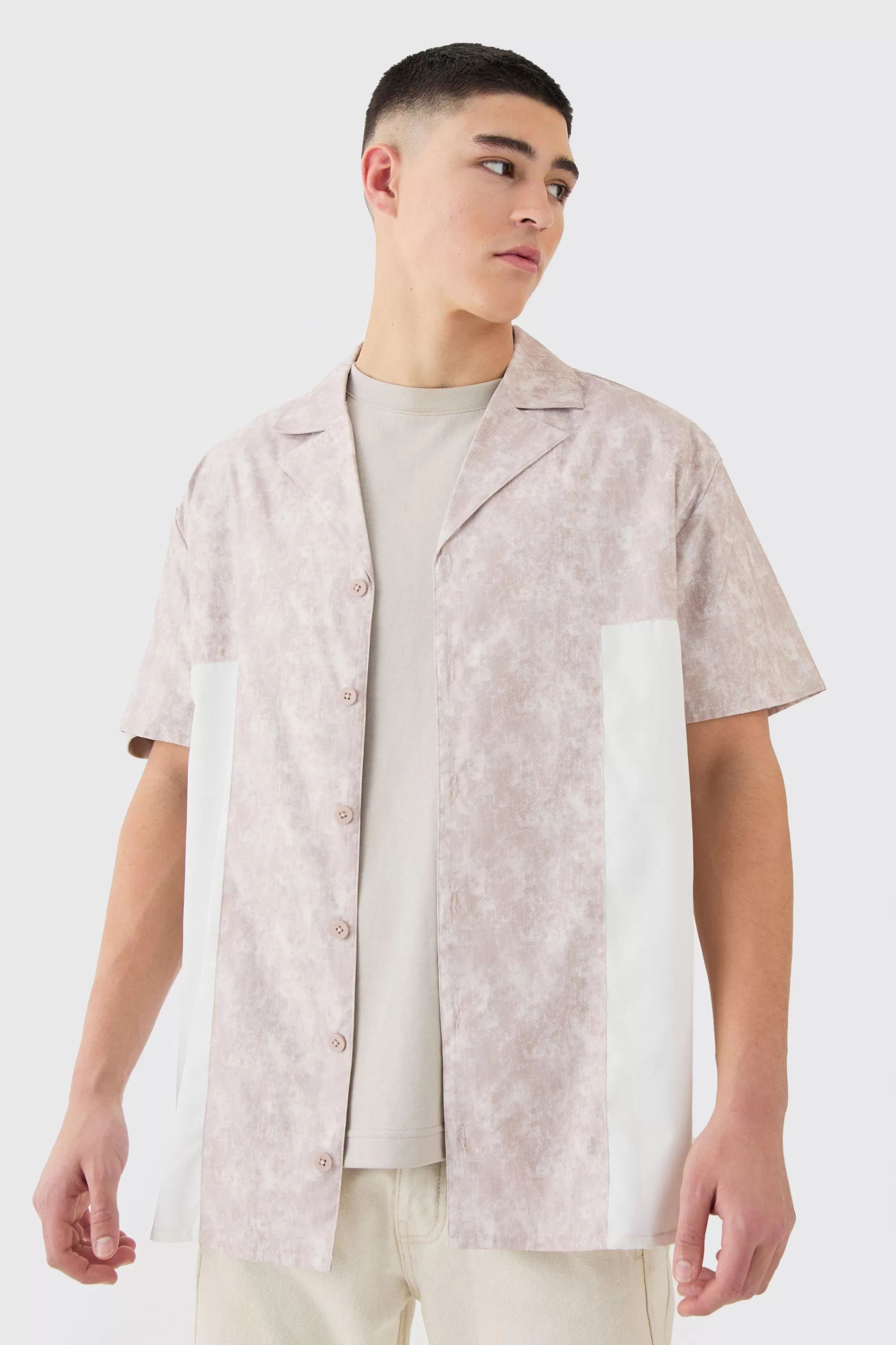 boohooMAN Camo Gusset Detail Shirt | UK