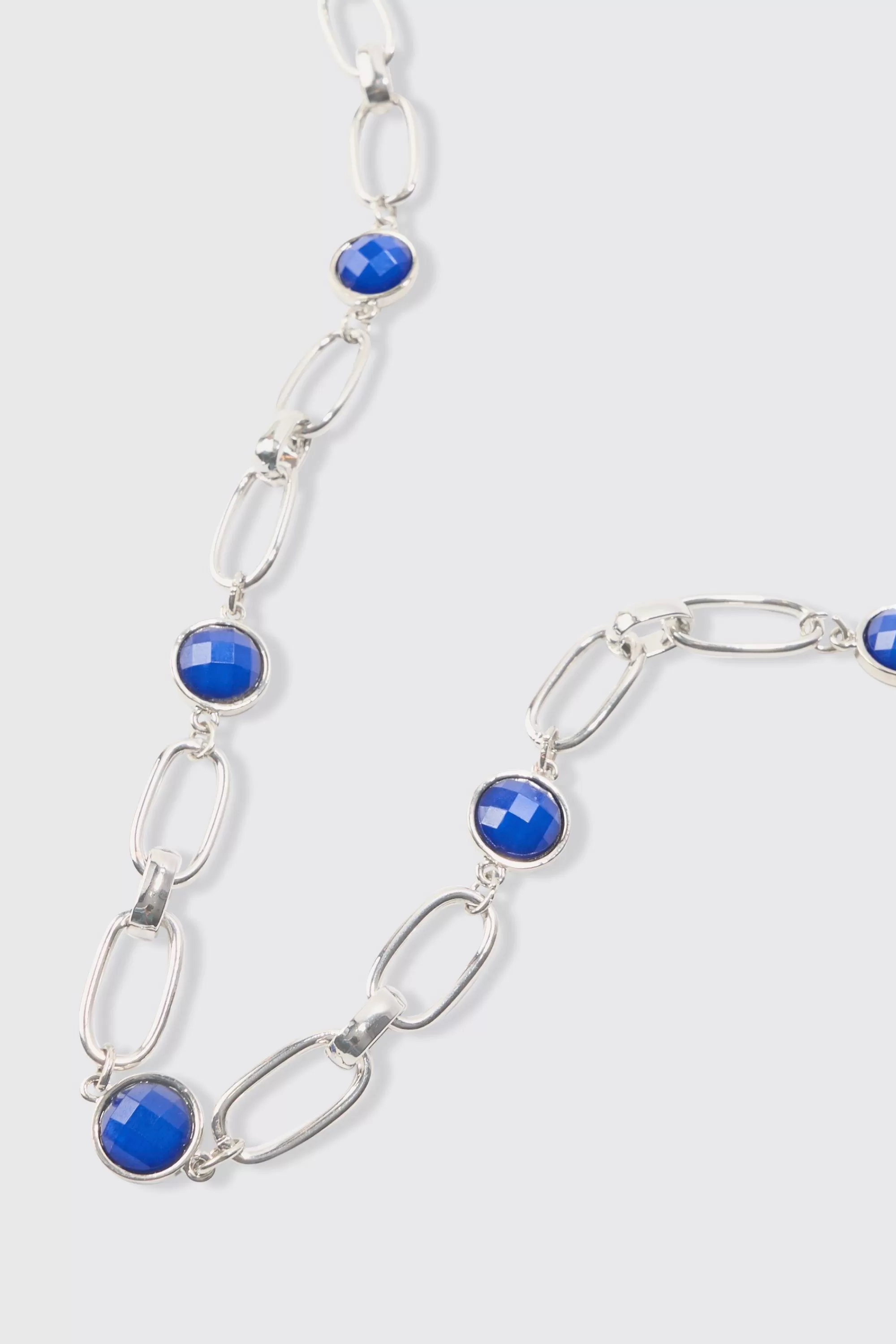 boohooMAN Chain Necklace With Gem Stones In | UK