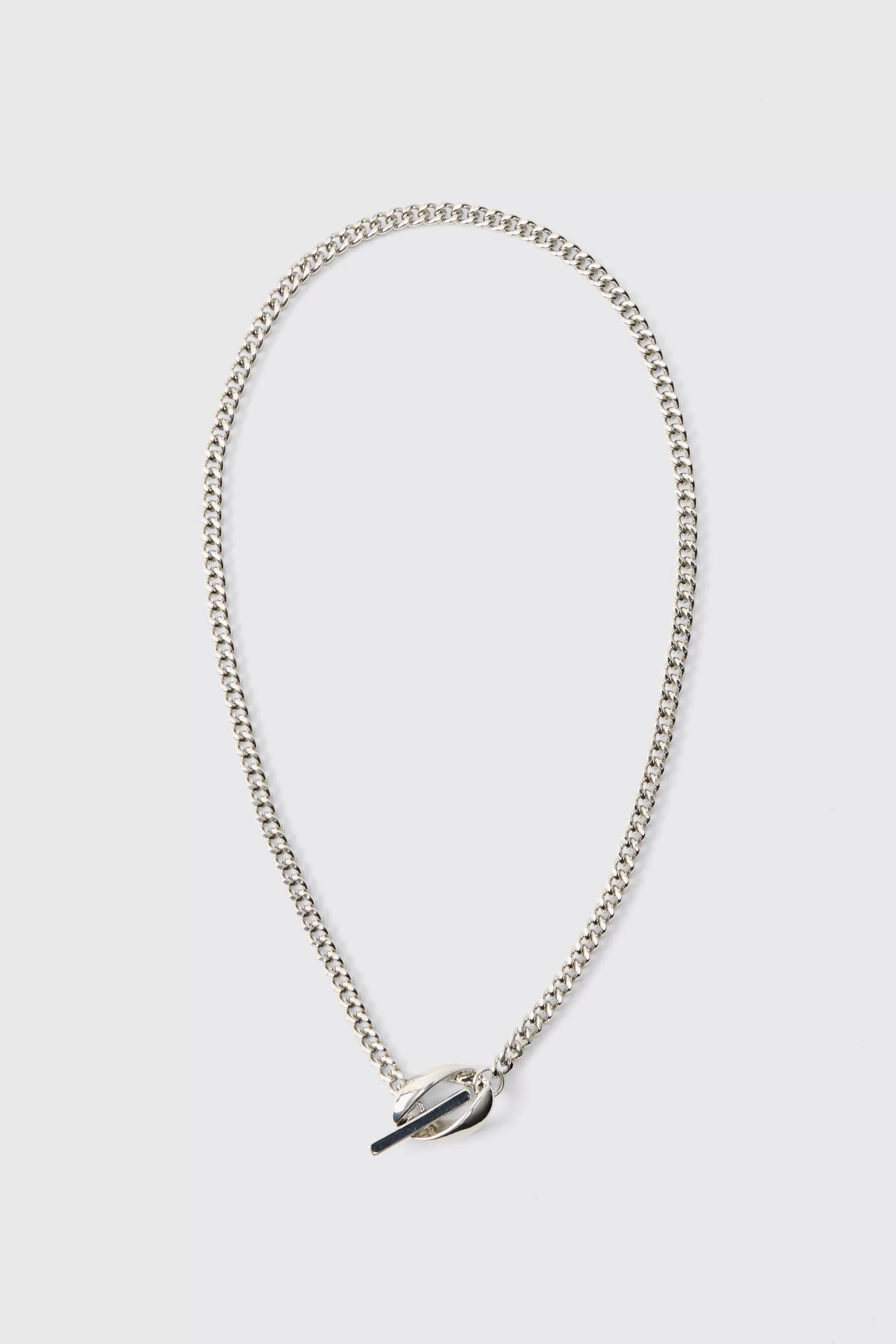 boohooMAN Chain Necklace With Round Pendant | UK