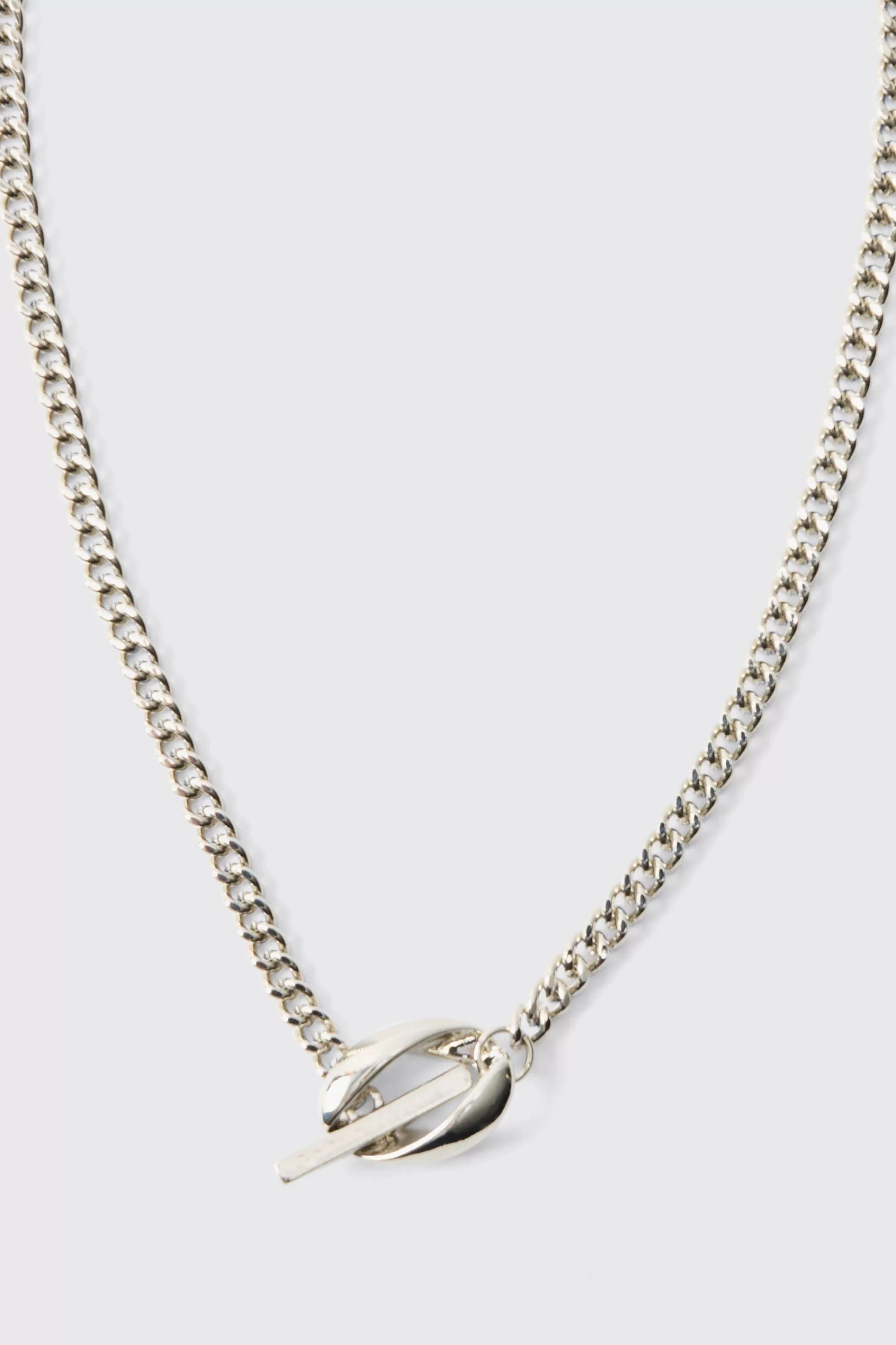 boohooMAN Chain Necklace With Round Pendant | UK