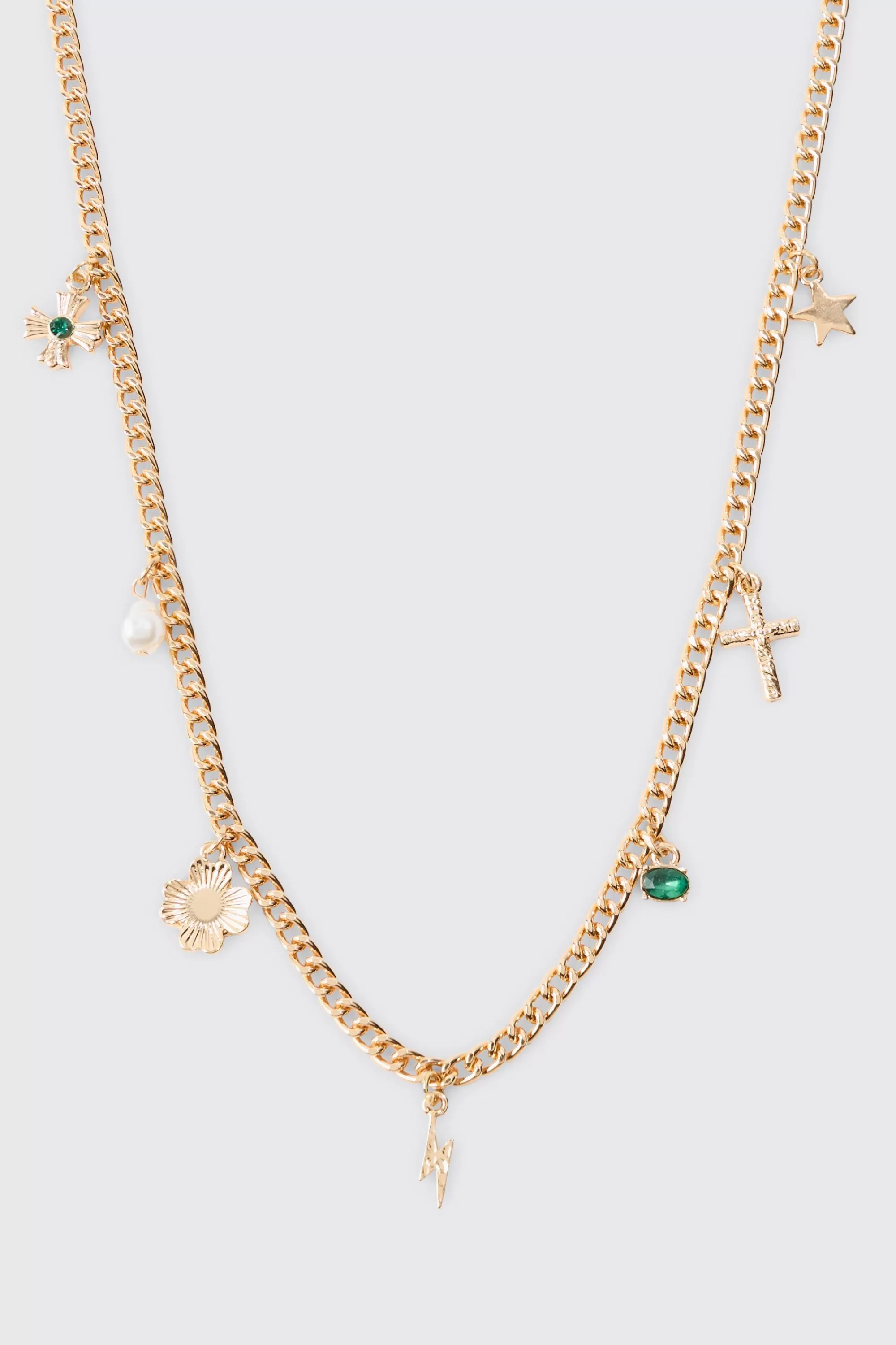 boohooMAN Chain Pendant Necklace In | UK