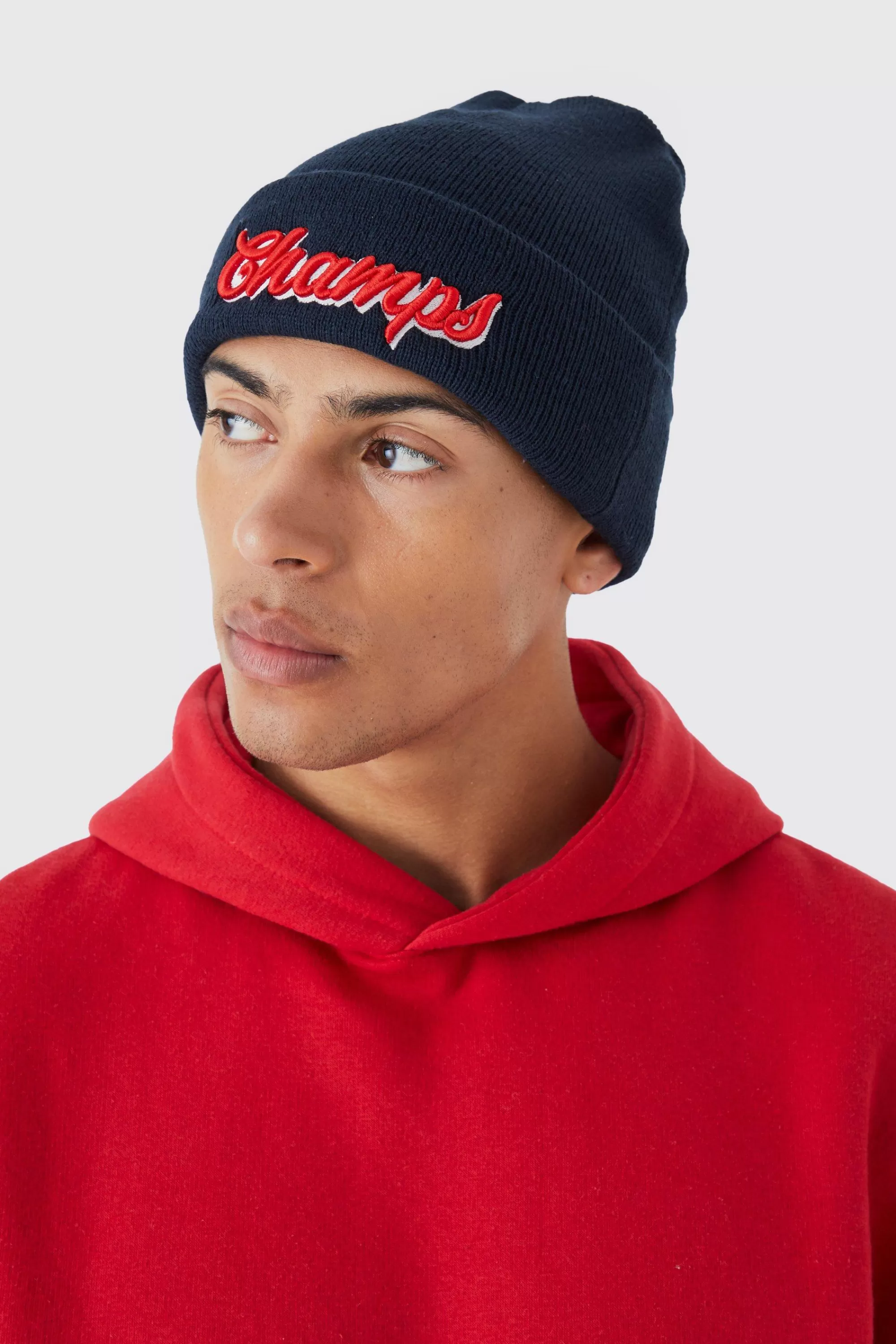 boohooMAN Champs Varsity Beanie | UK