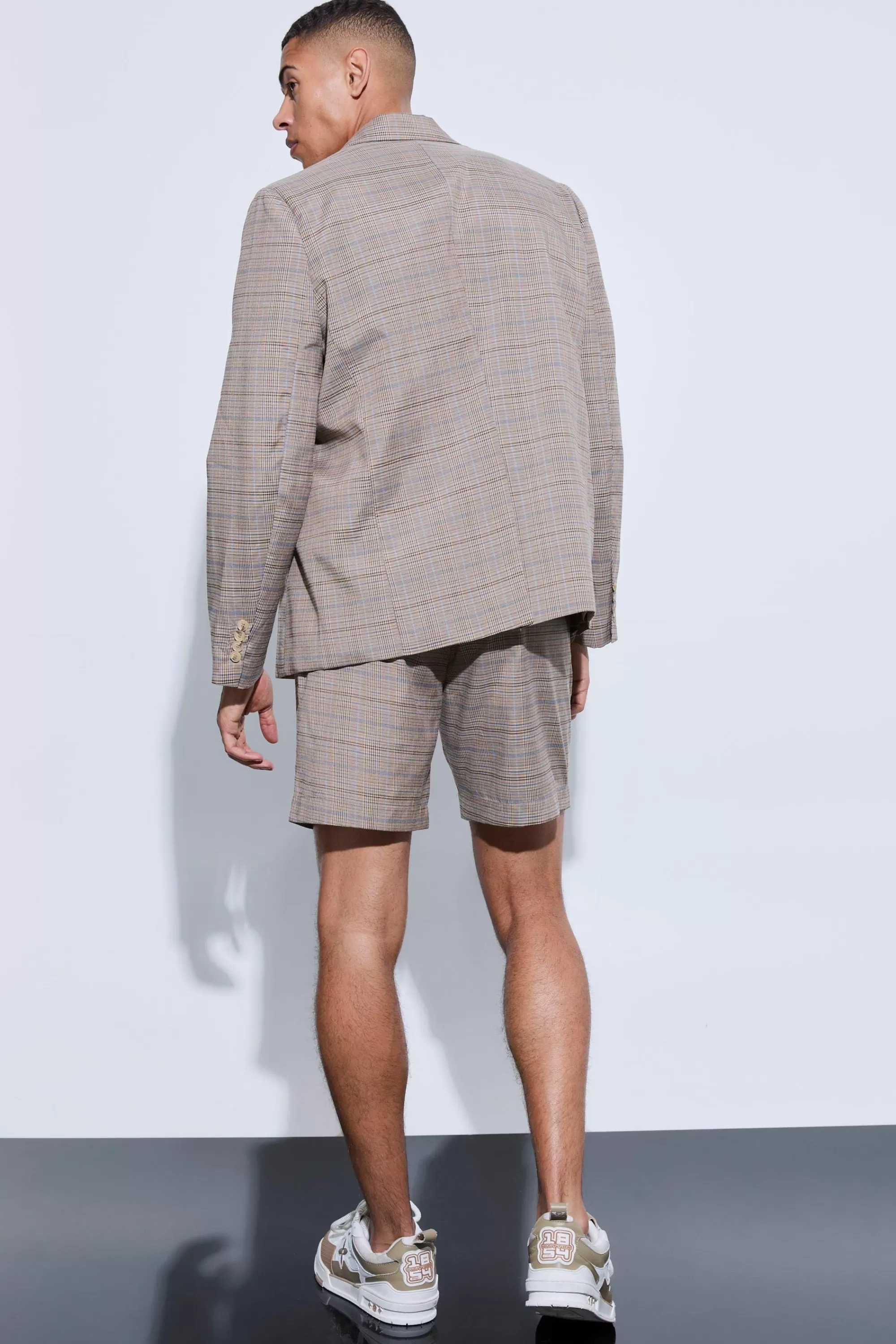 boohooMAN Check Oversized Boxy Blazer | UK