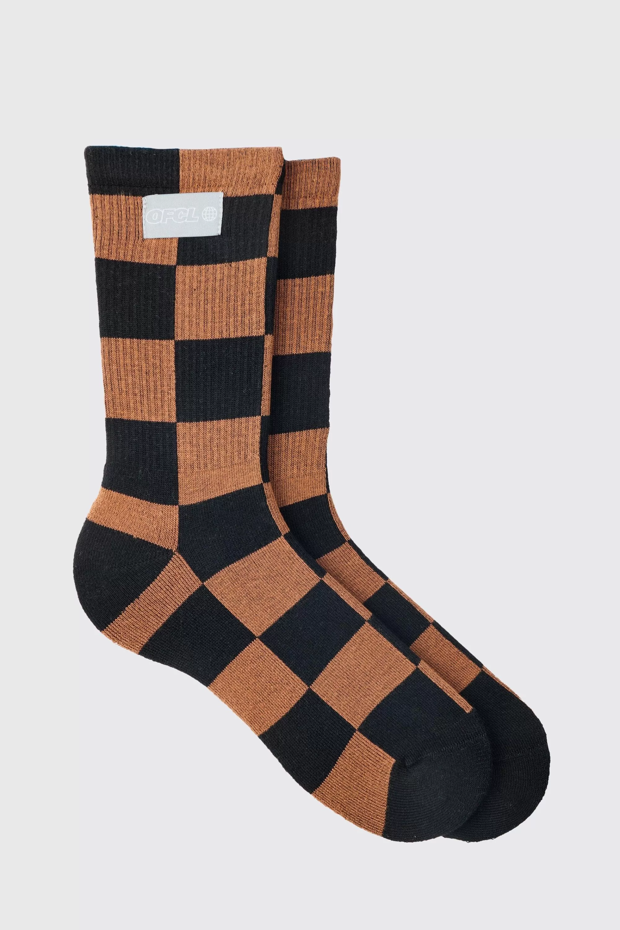 boohooMAN Checkerboard Socks In | UK