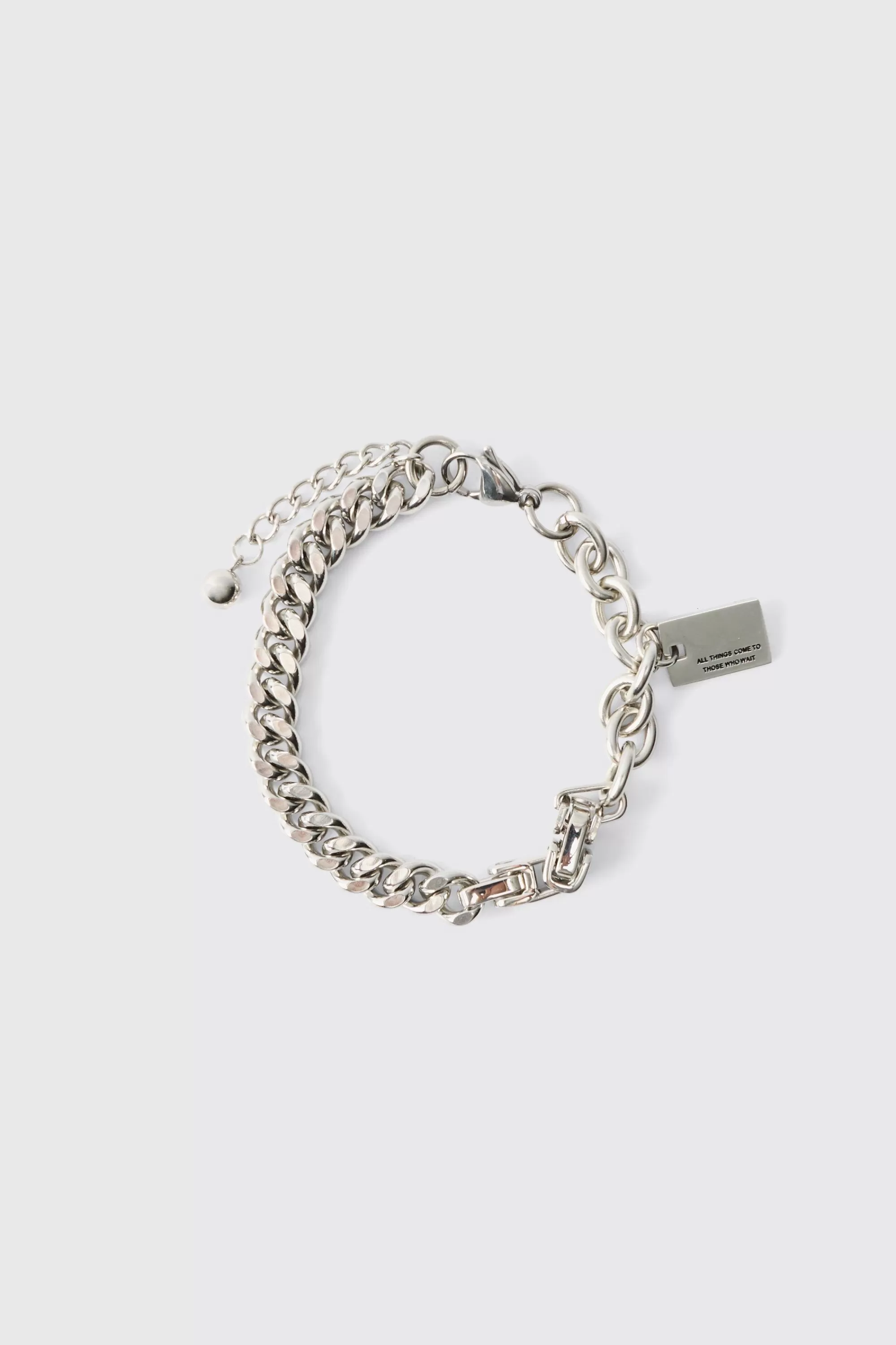 boohooMAN Chunky Chain Bracelet With Charm In | UK