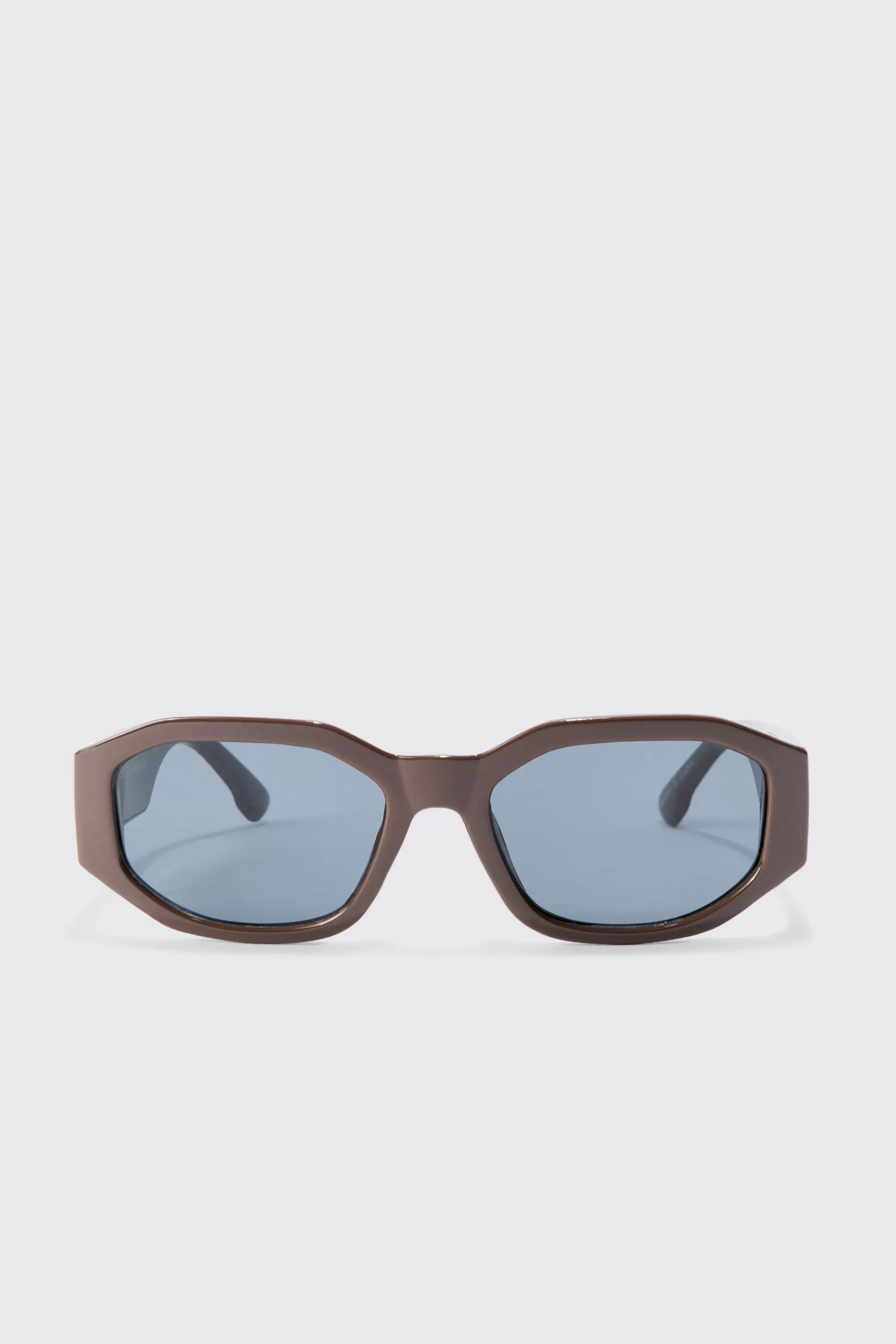 boohooMAN Chunky Hexagonal Sunglasses In | UK