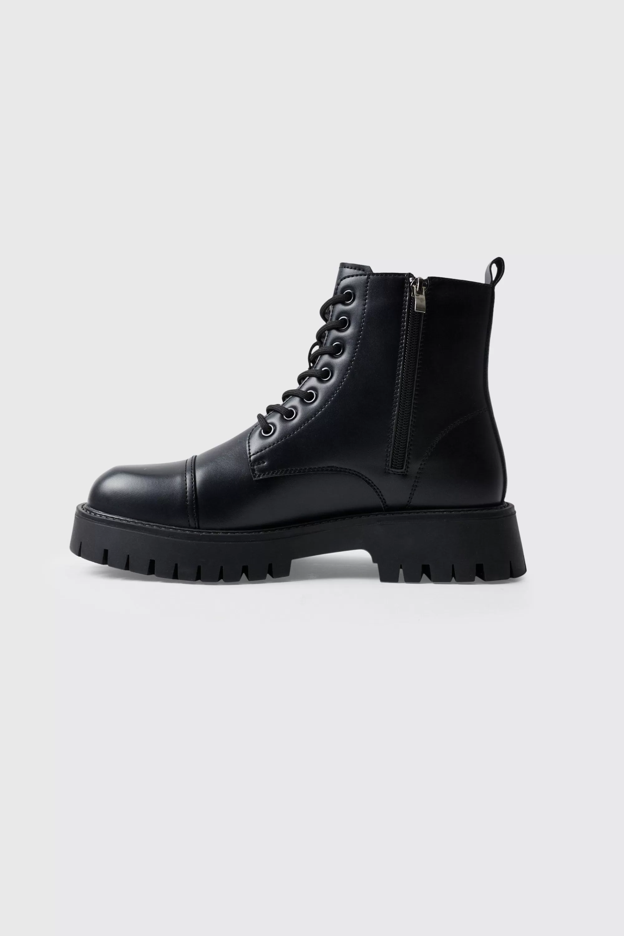 boohooMAN Chunky Lace Up Worker Boot | UK