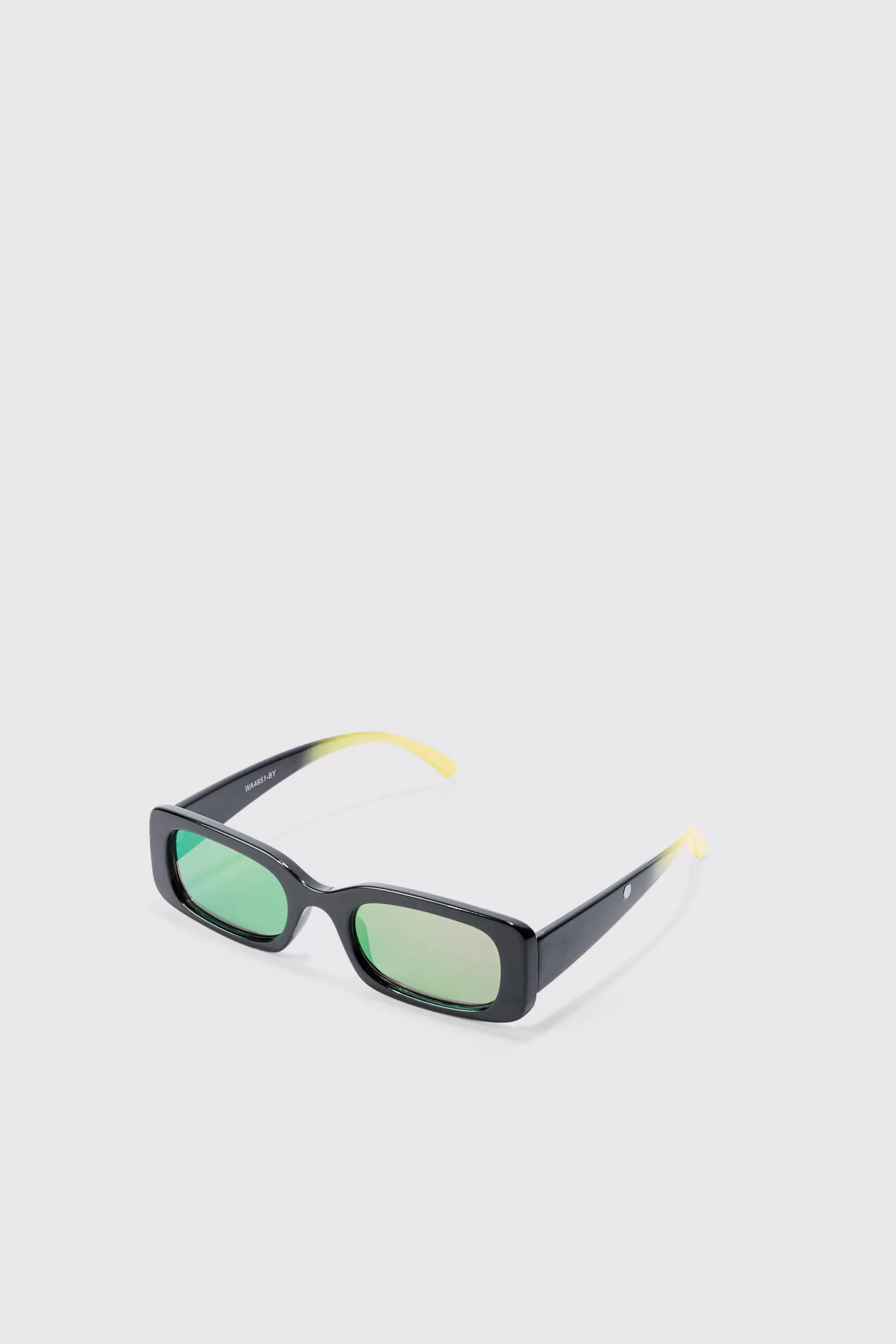 boohooMAN Chunky Ombre Frame Sunglasses In Yellow | UK