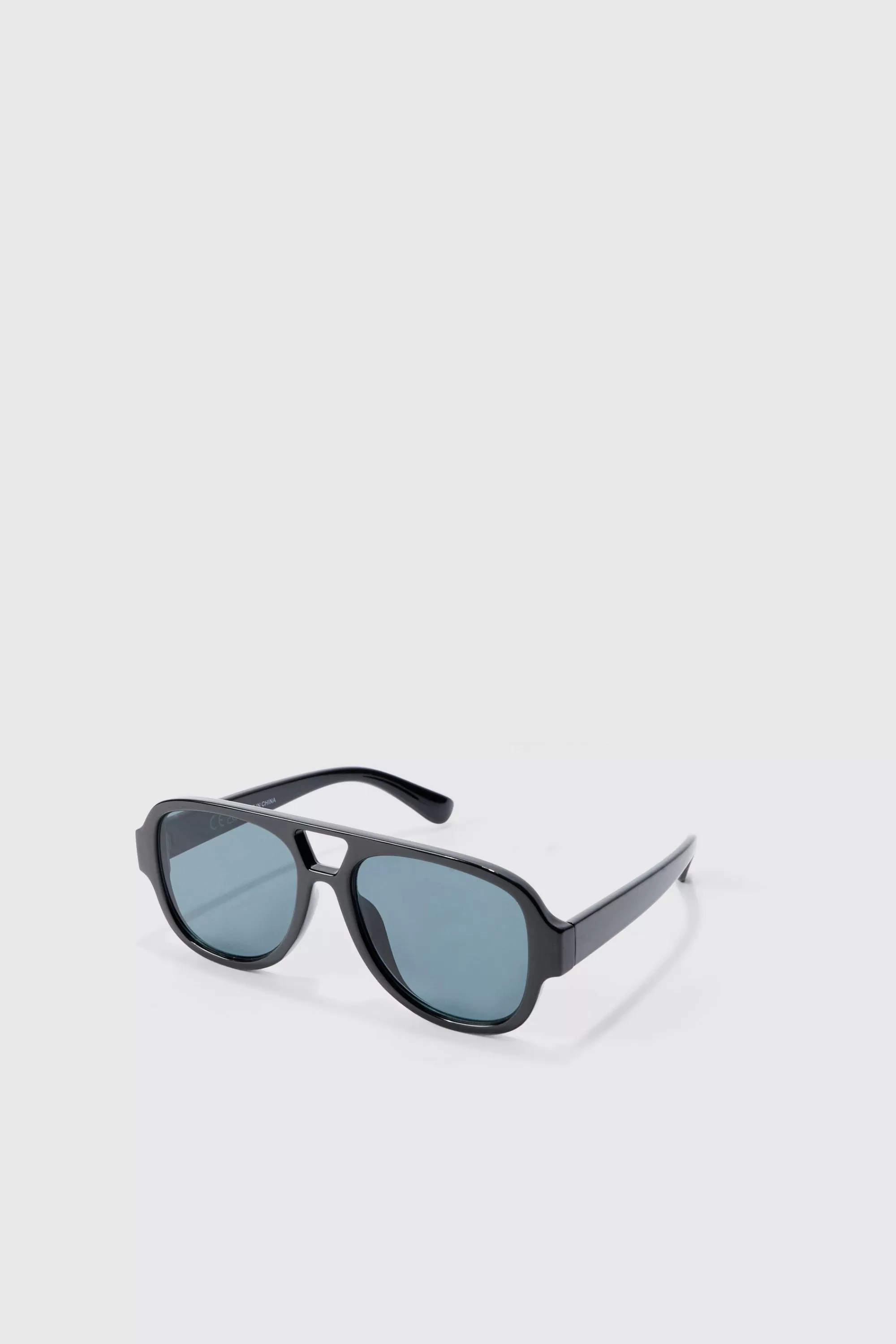 boohooMAN Chunky Plastic Aviator Sunglasses In | UK