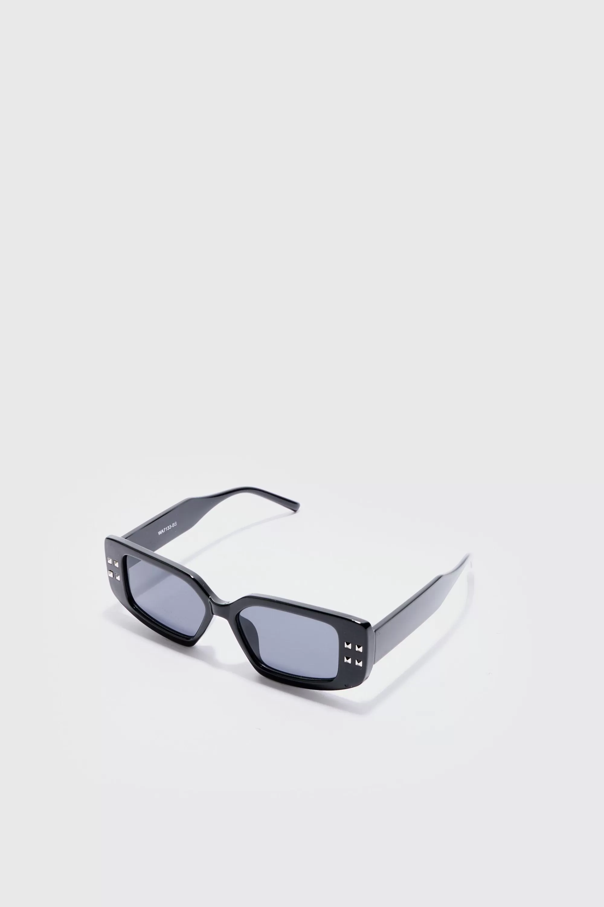 boohooMAN Chunky Rectangle Sunglasses In | UK