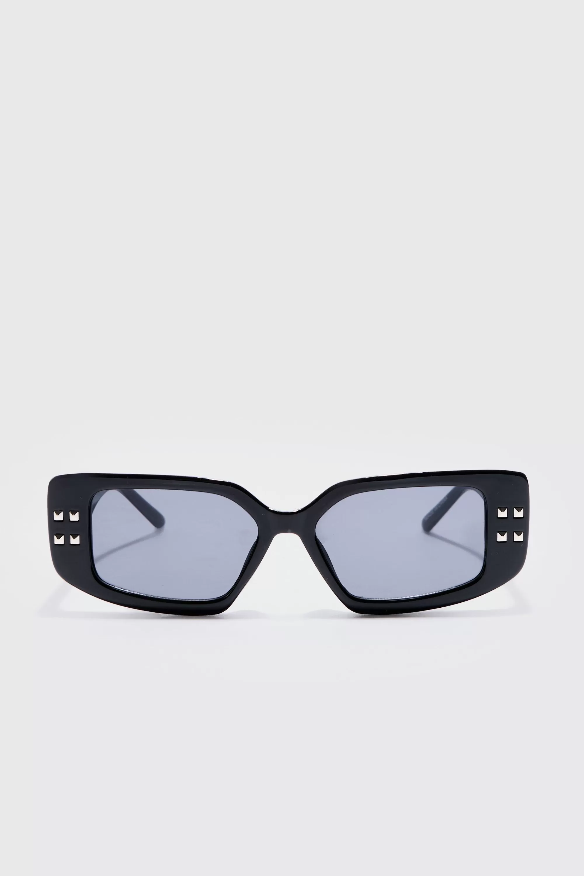 boohooMAN Chunky Rectangle Sunglasses In | UK