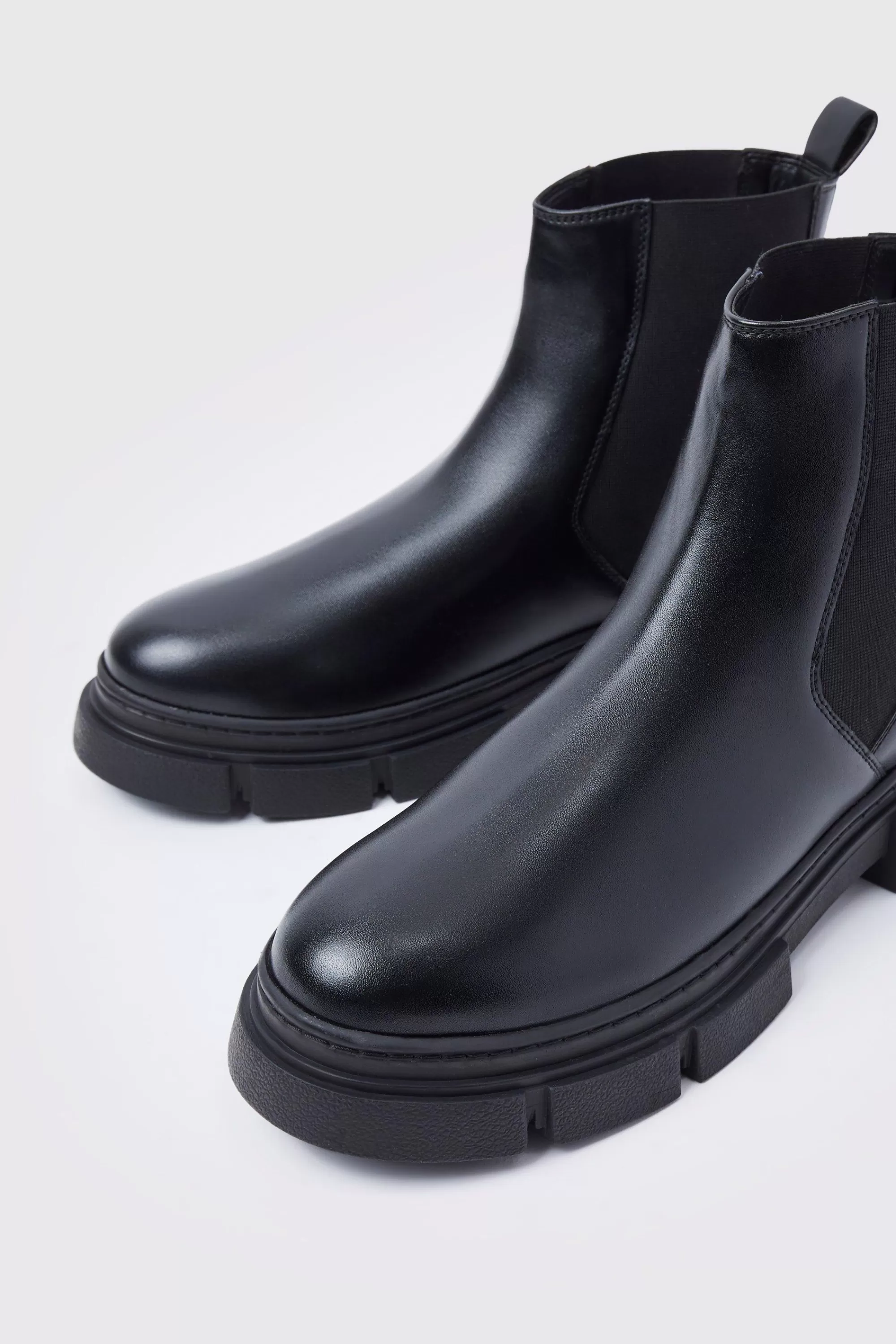boohooMAN Chunky Track Sole Chelsea Boots | UK