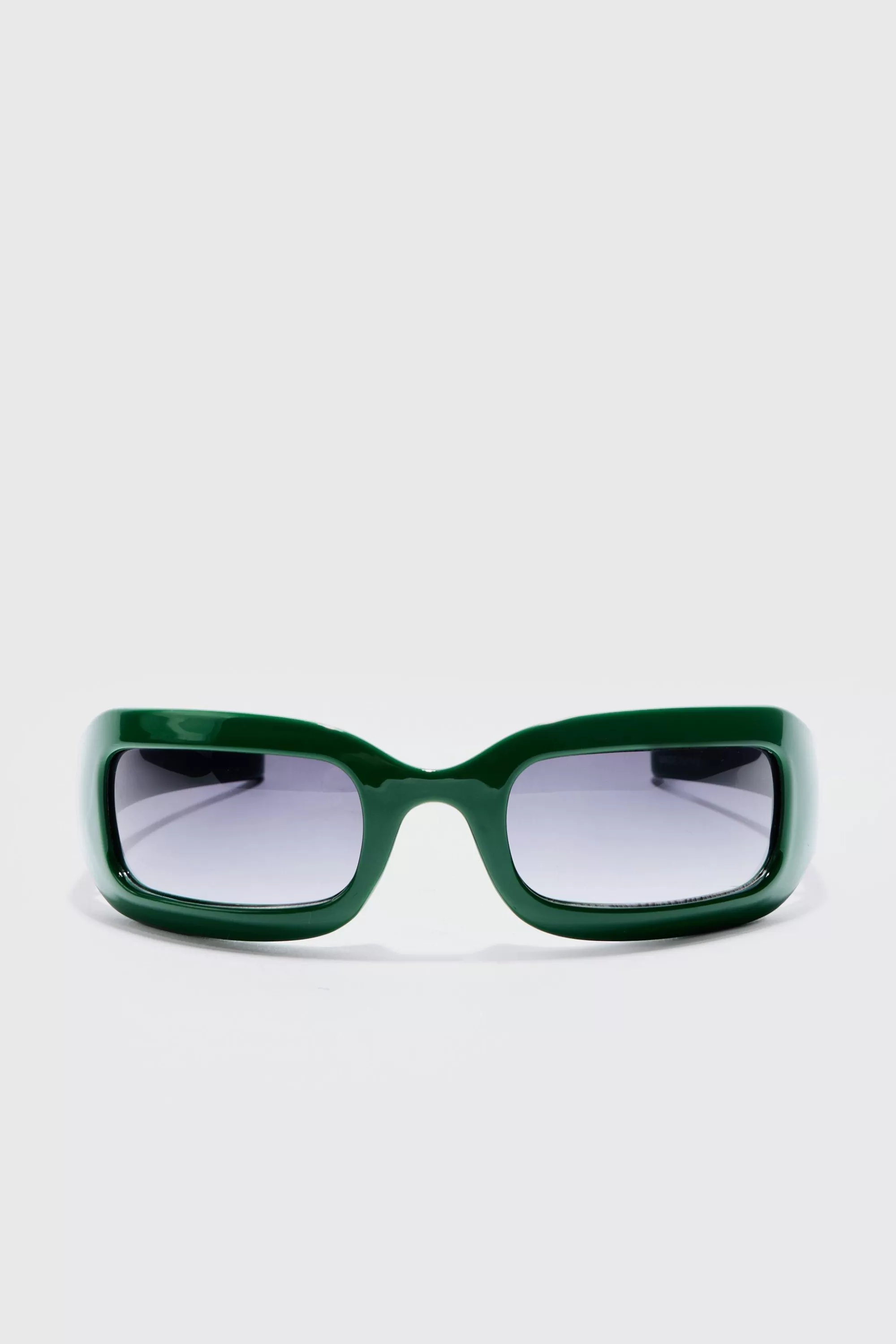 boohooMAN Chunky Wrap Around Rectangle Sunglasses In | UK
