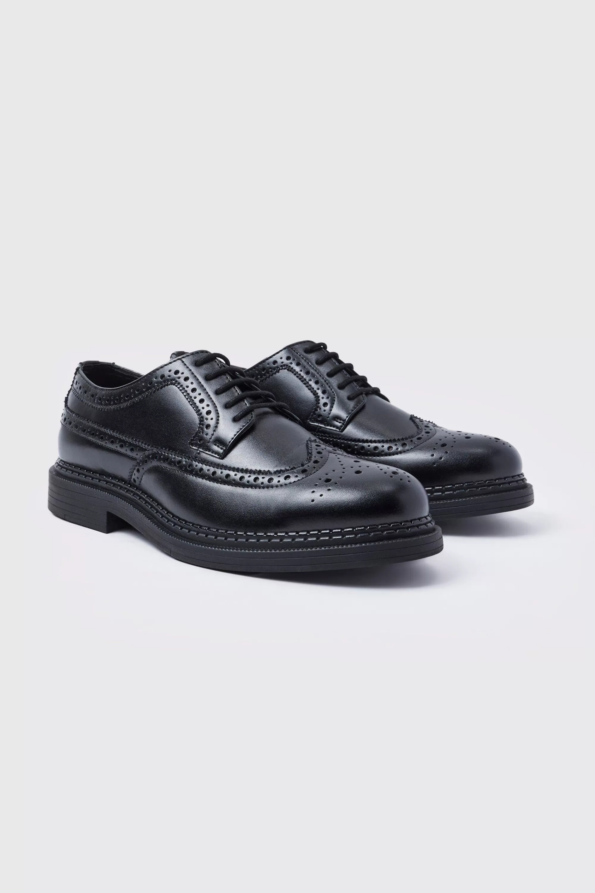 boohooMAN Classic Faux Leather Brogue | UK