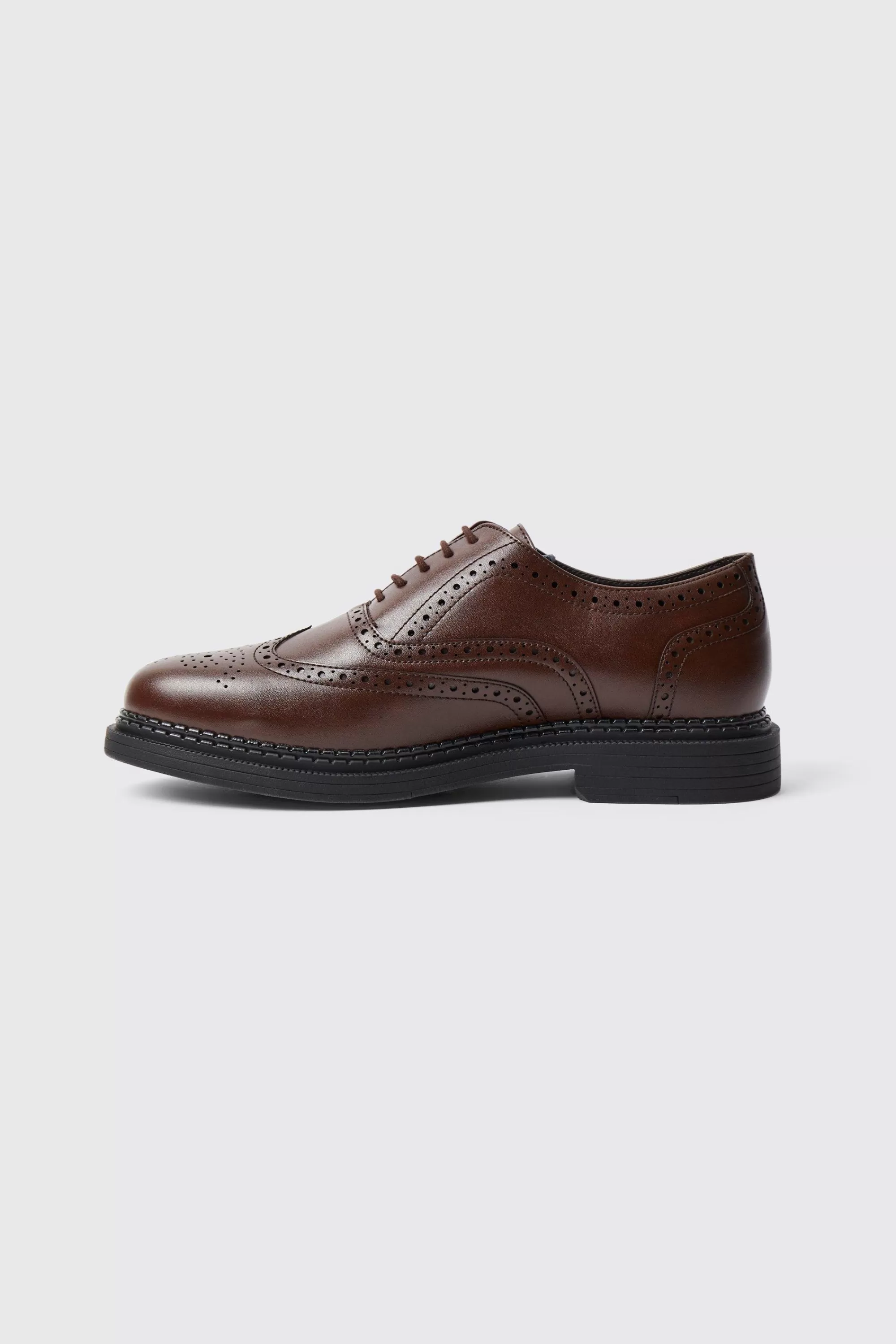 boohooMAN Classic Faux Leather Brogue | UK