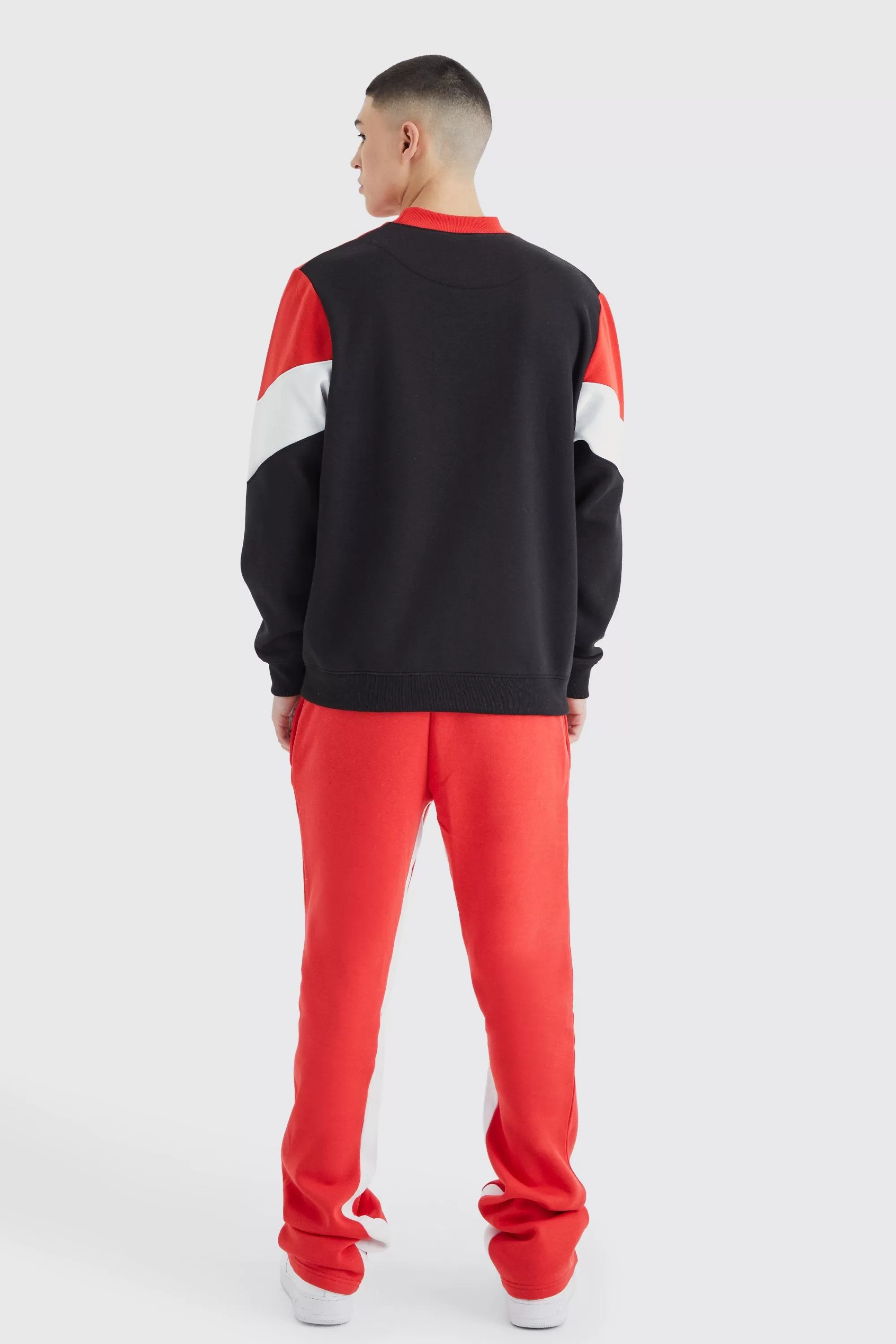 boohooMAN Colour Block Extended Neck Sweatshirt | UK
