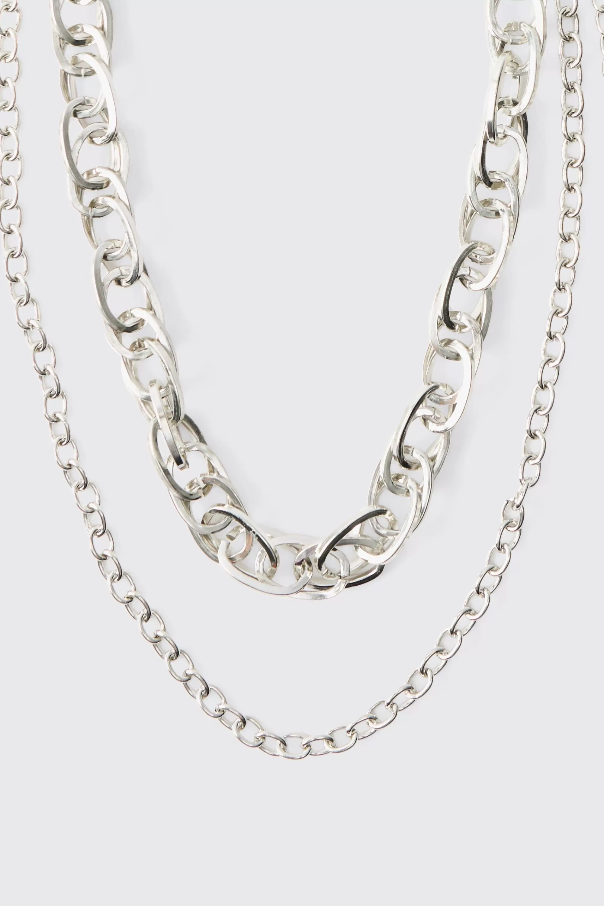 boohooMAN Compass Layered Jean Chain In | UK