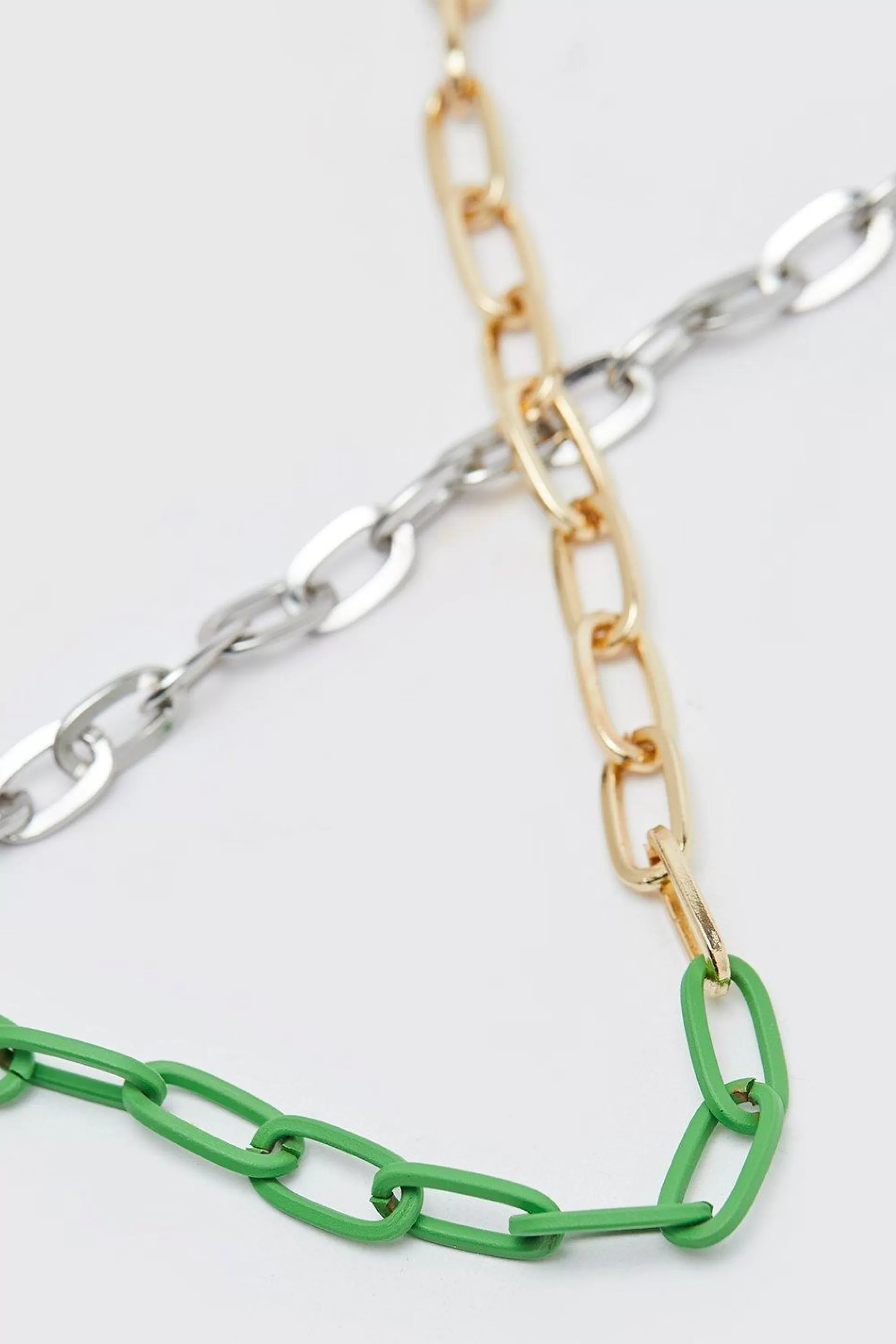 boohooMAN Contrast Chain Necklace | UK