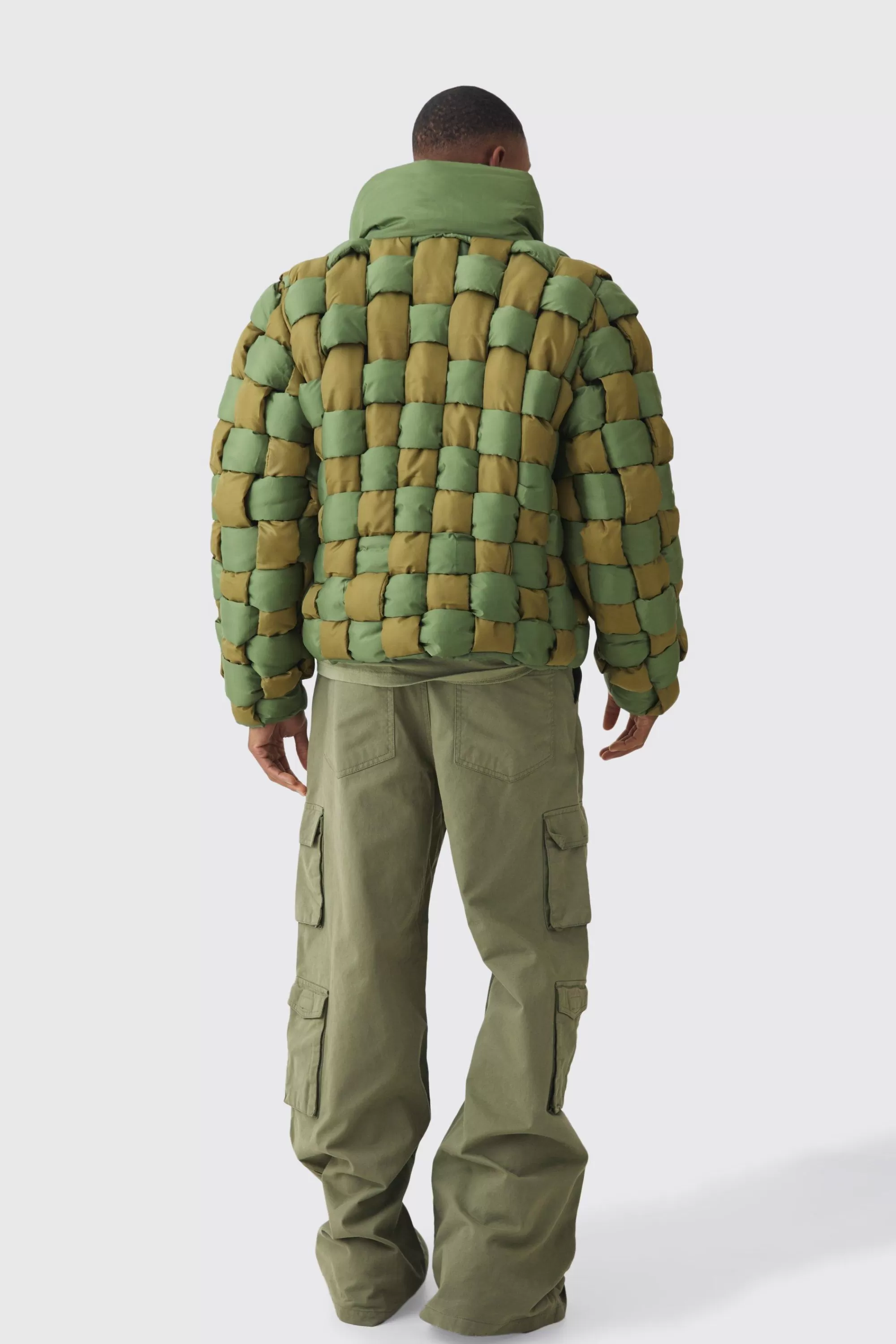boohooMAN Contrast Hand Weft Padded Puffer | UK