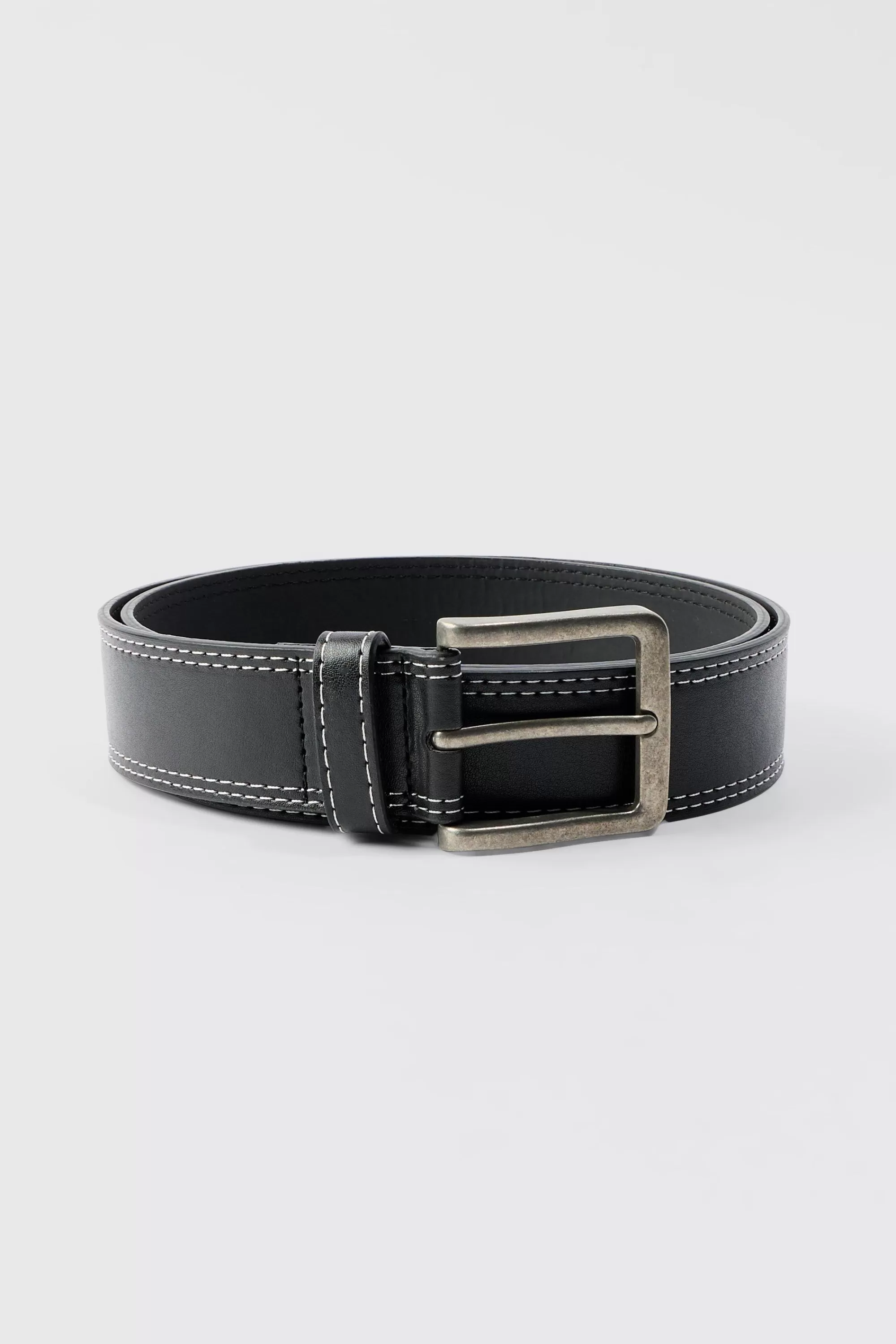 boohooMAN Contrast Stitch Belt | UK