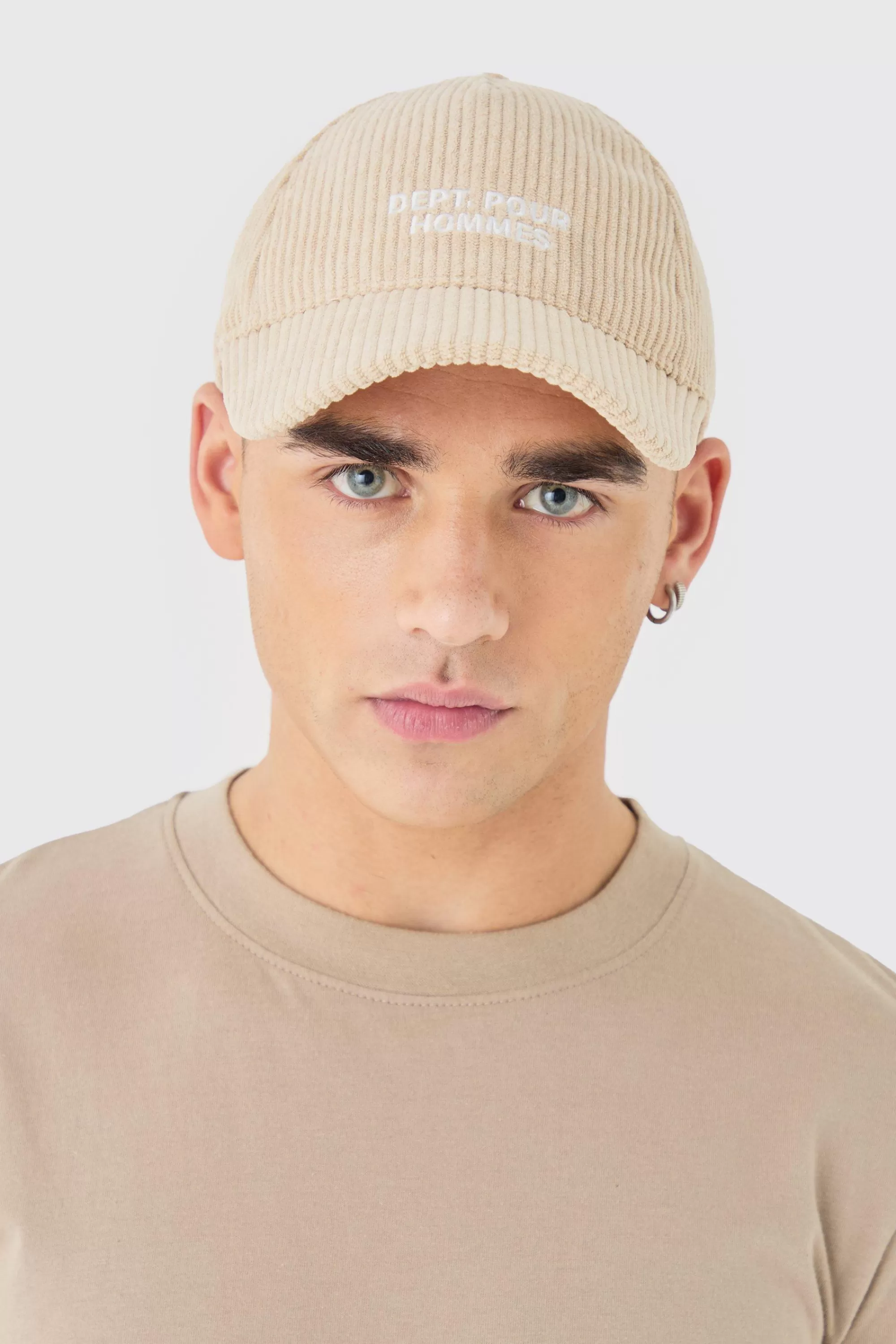 boohooMAN Cord Homme Embroidered Cap In | UK