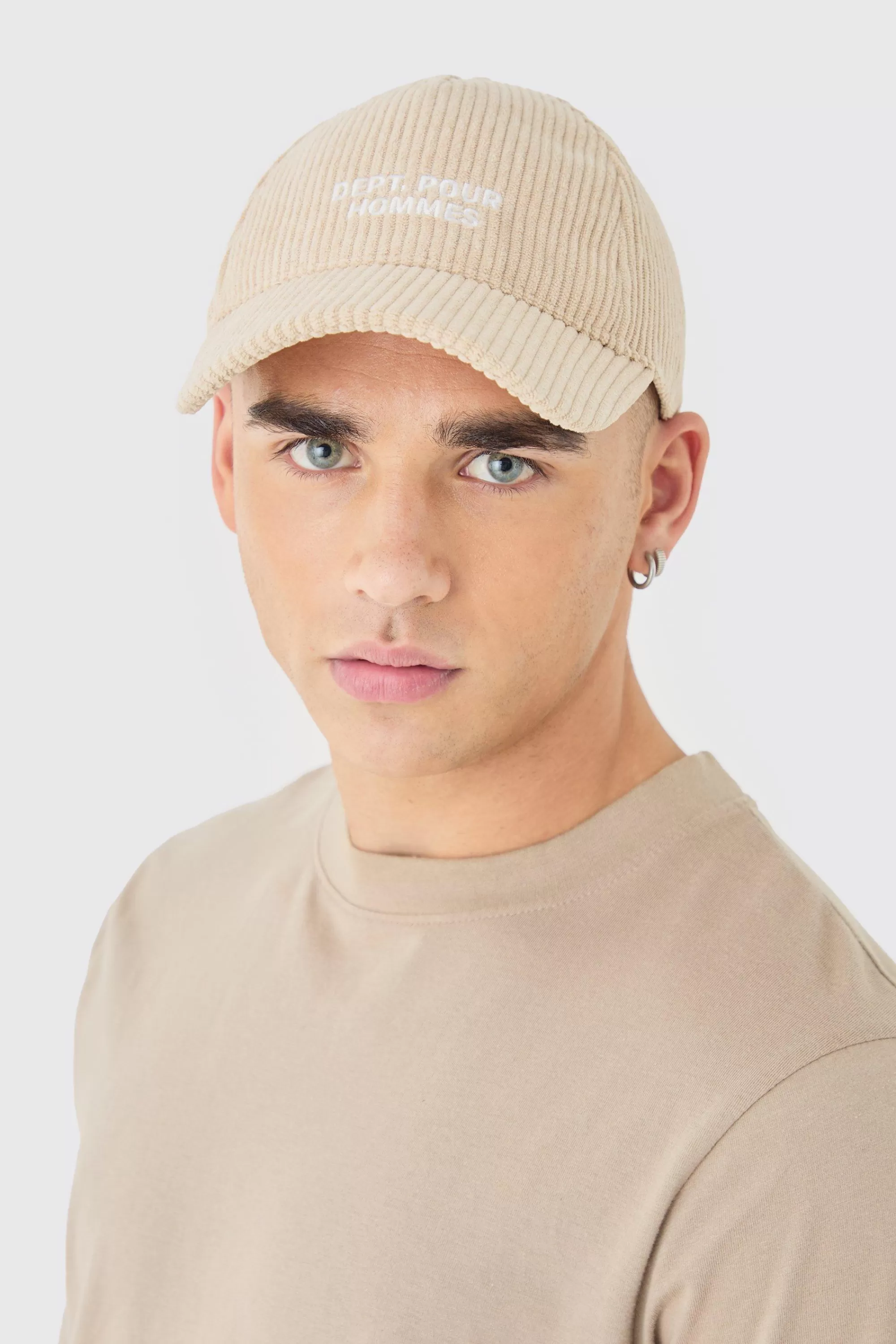 boohooMAN Cord Homme Embroidered Cap In | UK