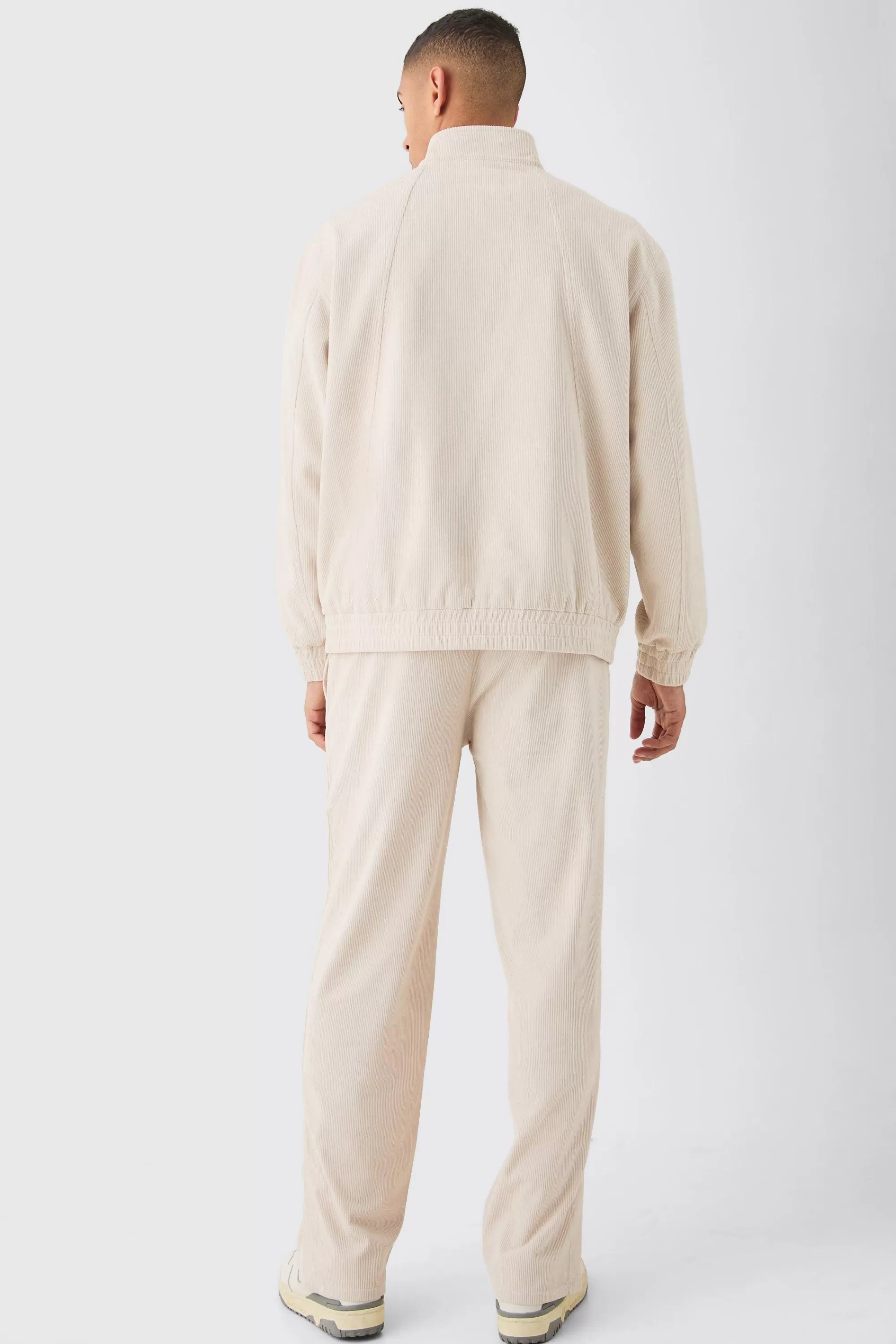boohooMAN Corduroy Oversized Half Zip Sweat | UK
