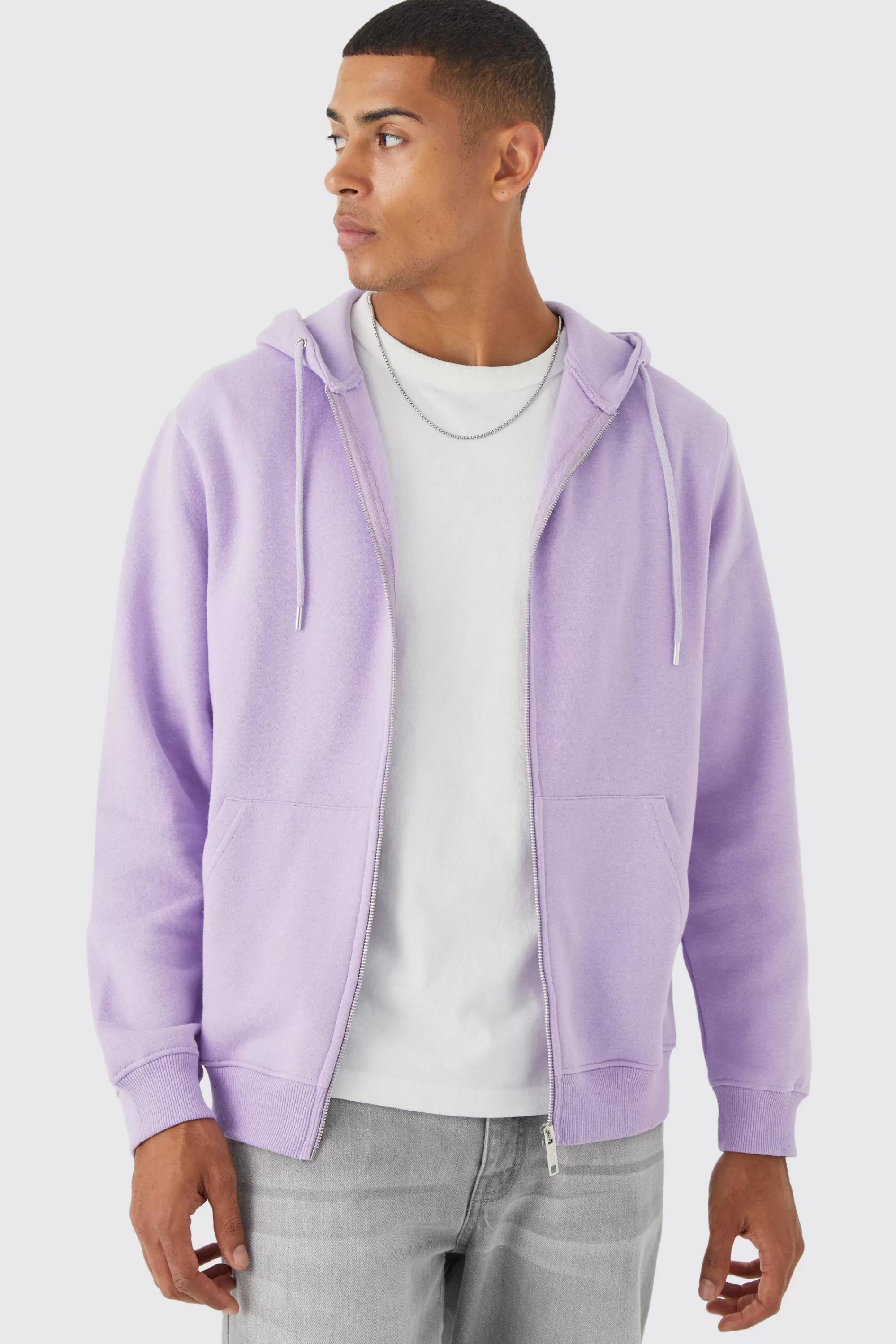boohooMAN Core Zip Through Hoodie | UK
