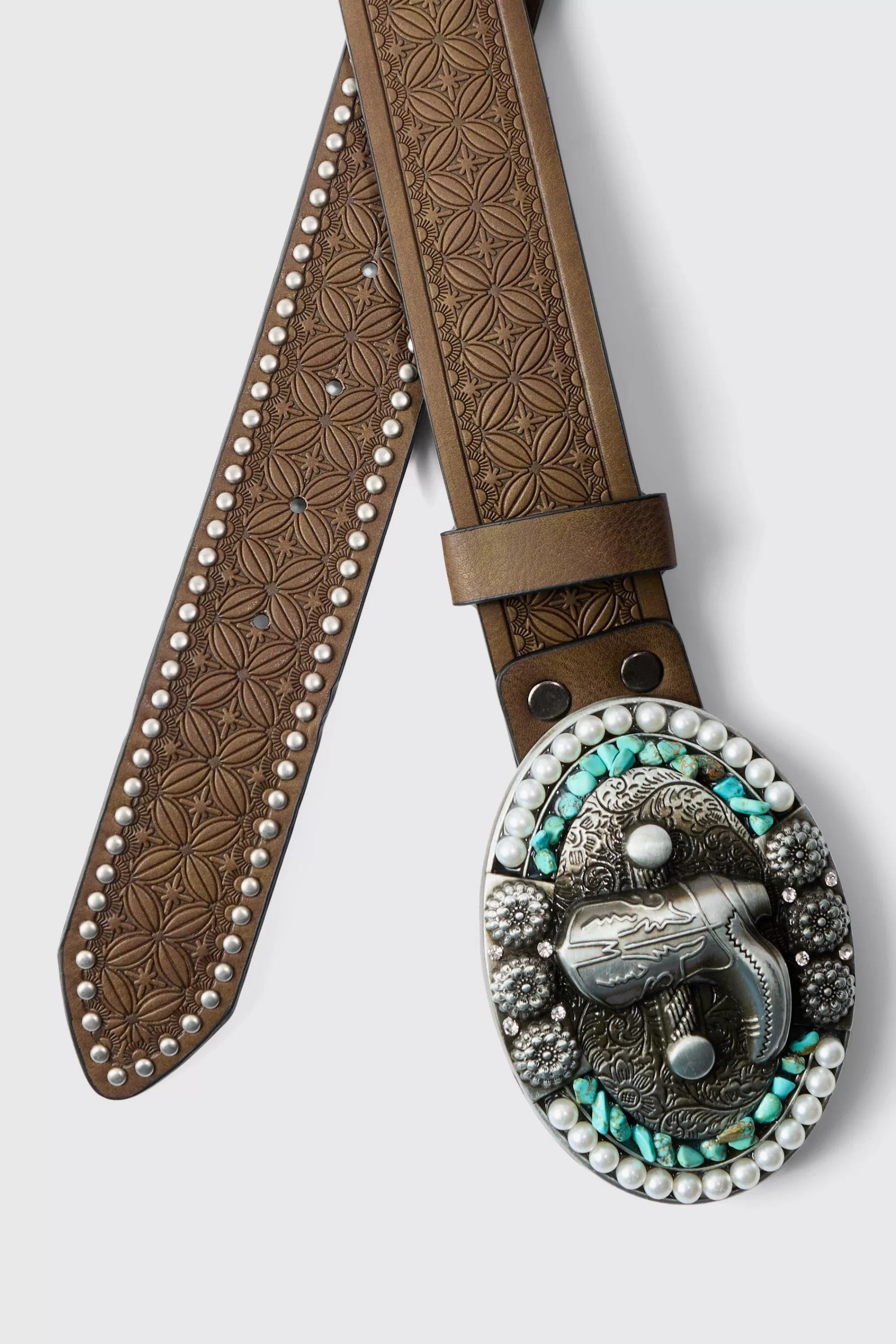 boohooMAN Cowboy Boot Belt | UK