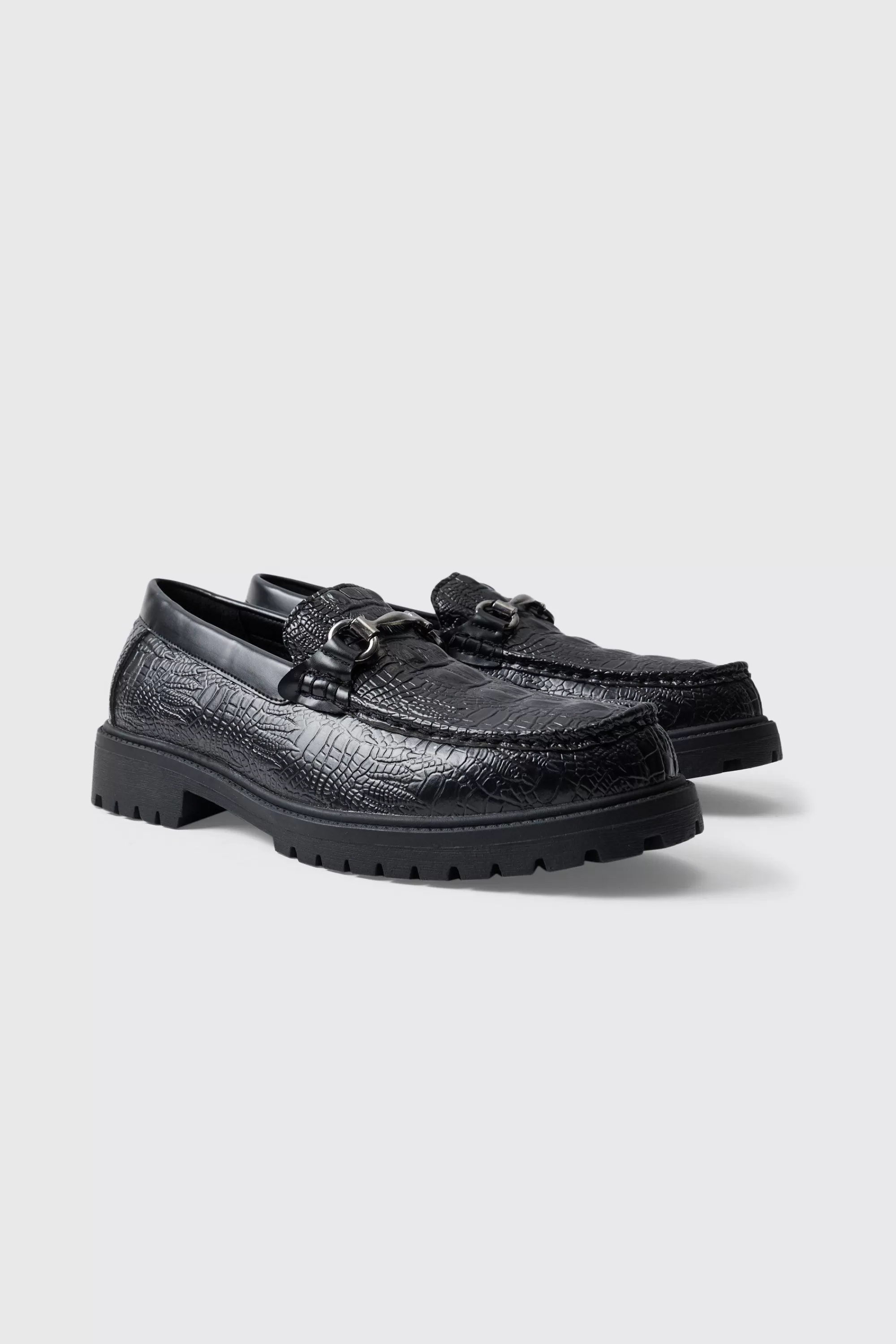 boohooMAN Croc Loafer With Tread Sole | UK