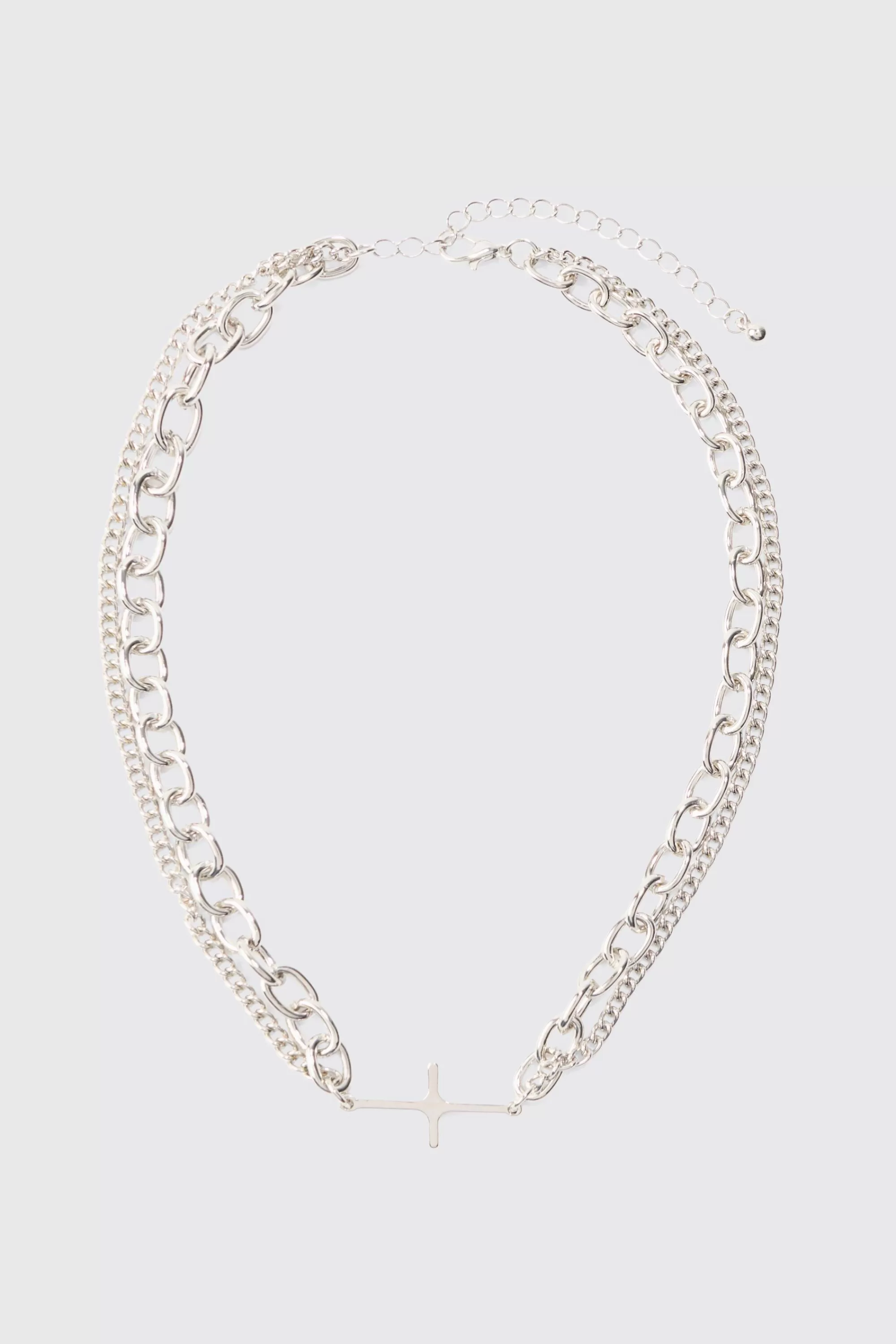 boohooMAN Cross Pendant Chunky Chain Bracelet In | UK