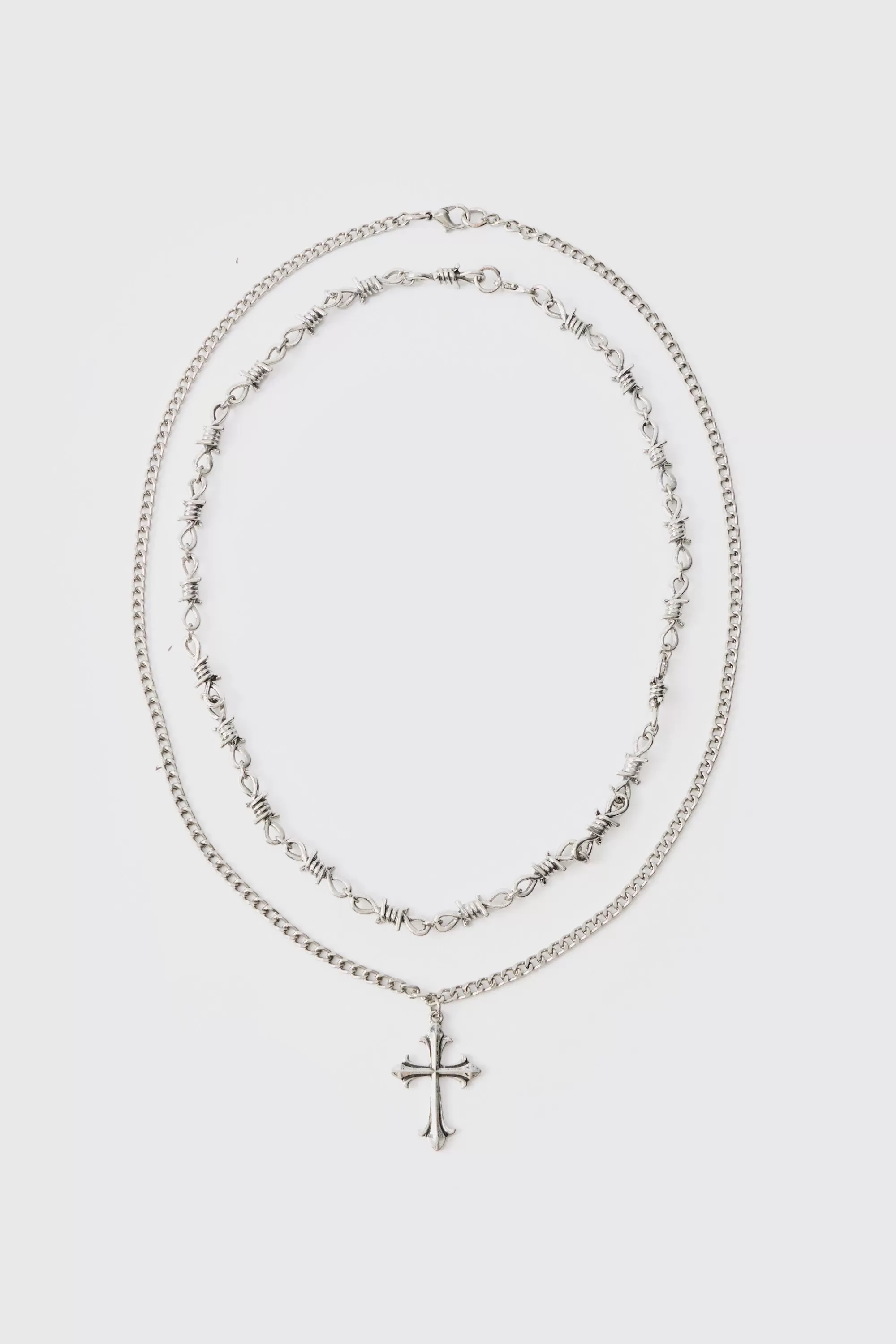 boohooMAN Cross Pendant Necklace | UK