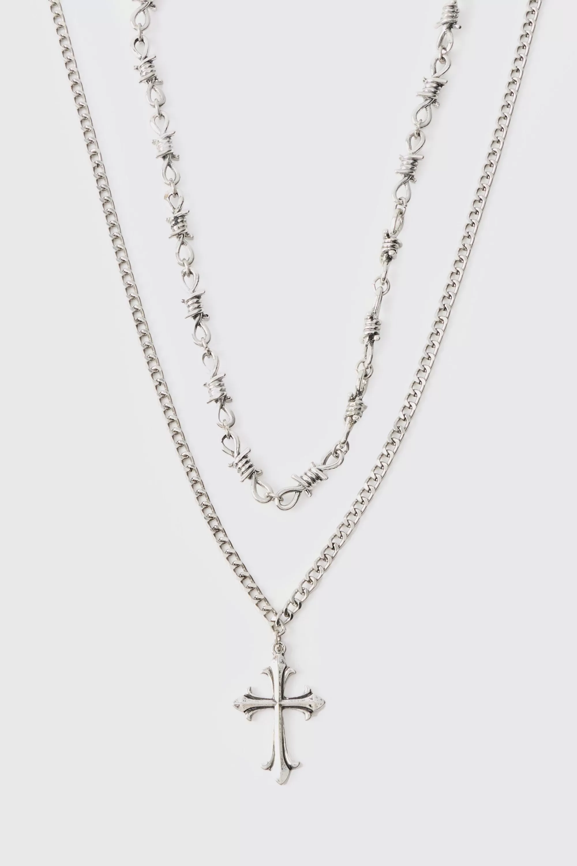 boohooMAN Cross Pendant Necklace | UK