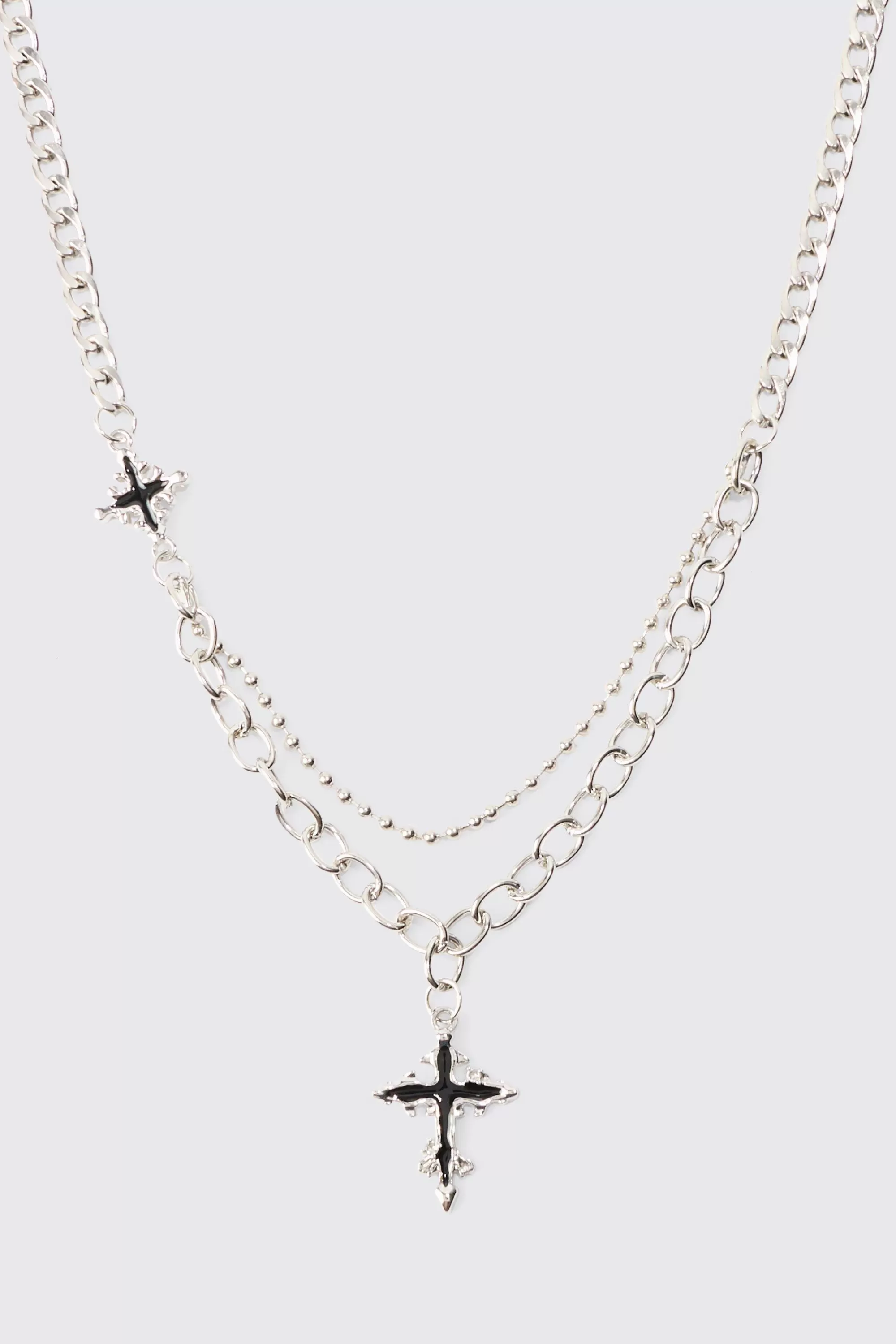boohooMAN Cross Pendant Necklace | UK