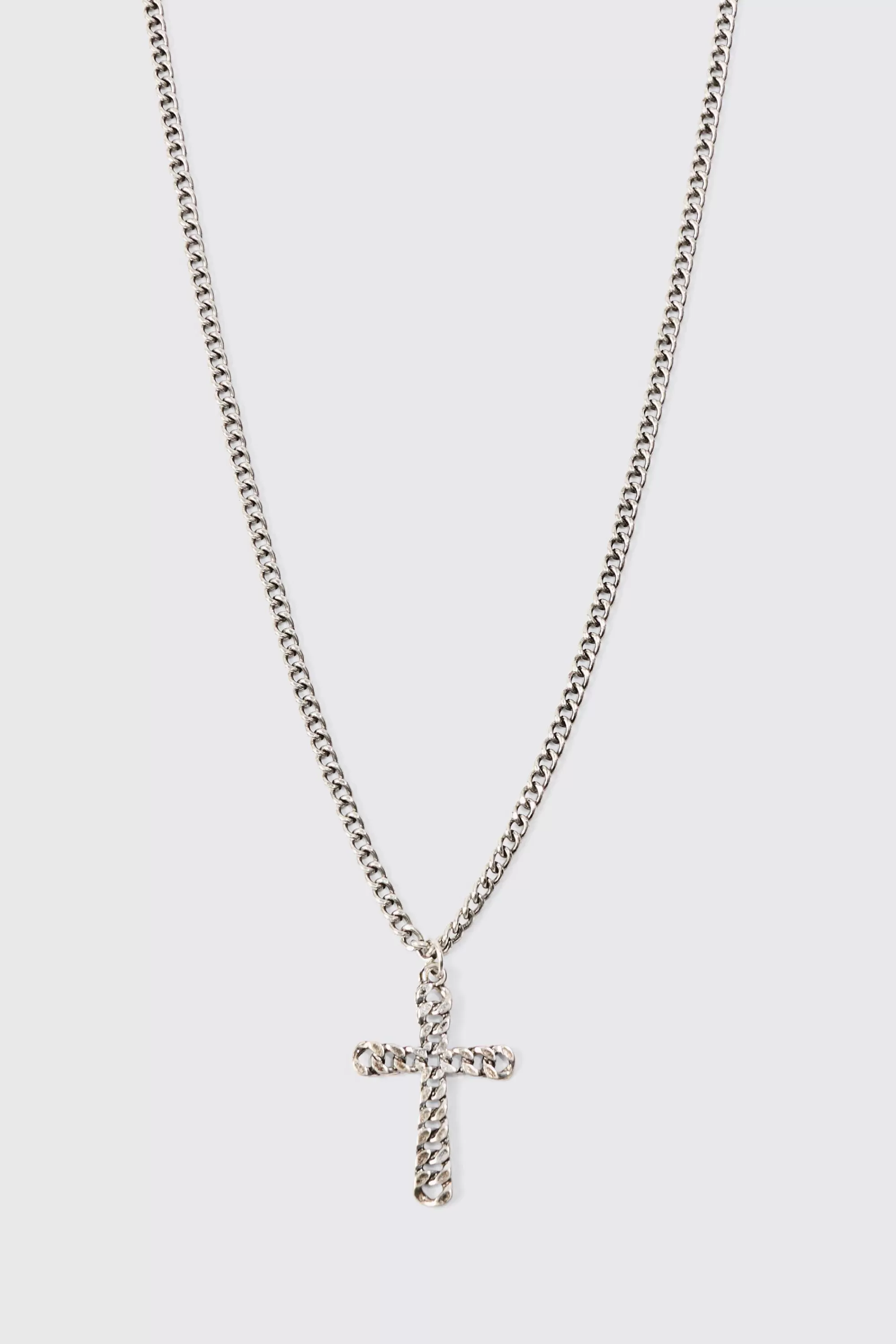 boohooMAN Cross Pendant Necklace | UK
