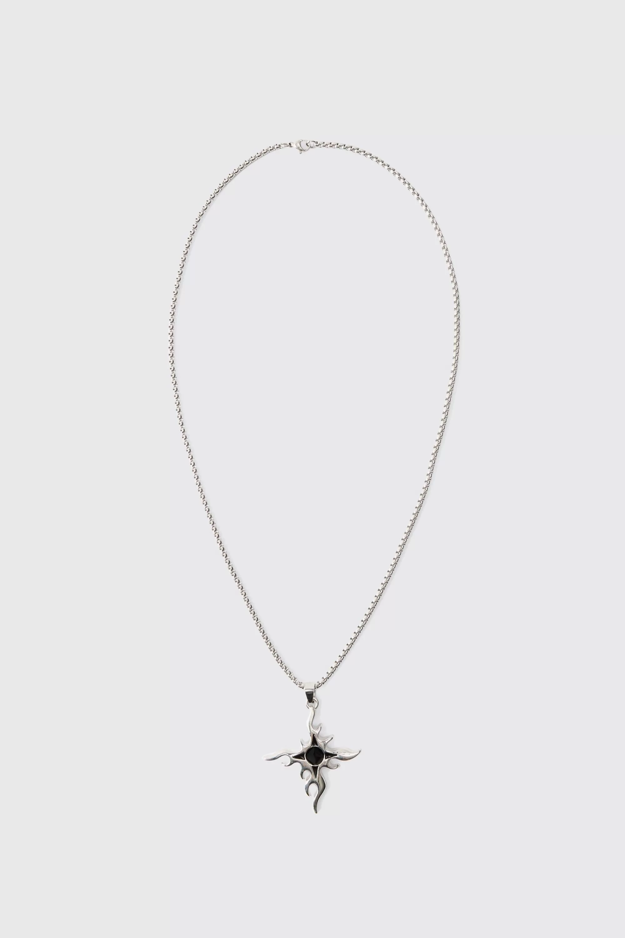 boohooMAN Cross Pendant Necklace In | UK