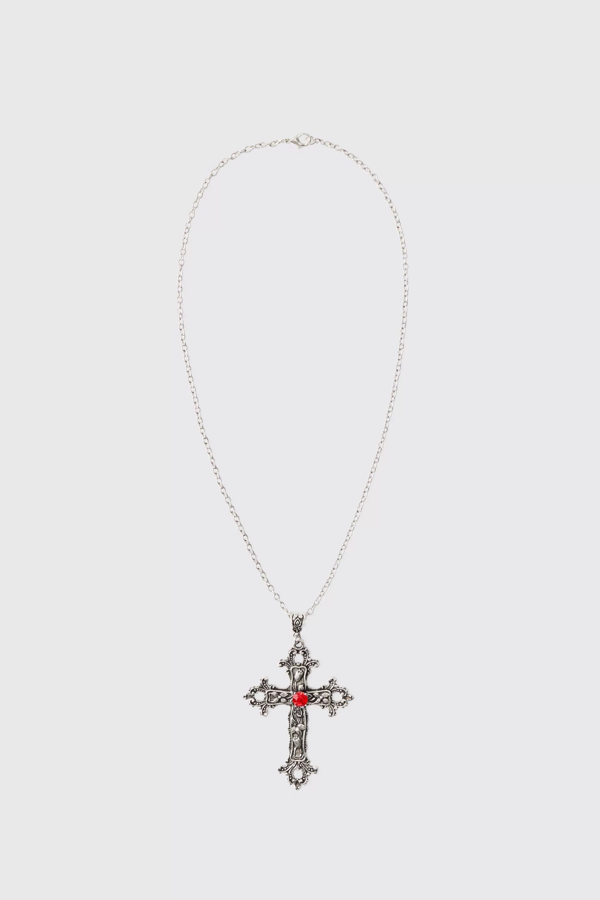 boohooMAN Cross Pendant Necklace In | UK