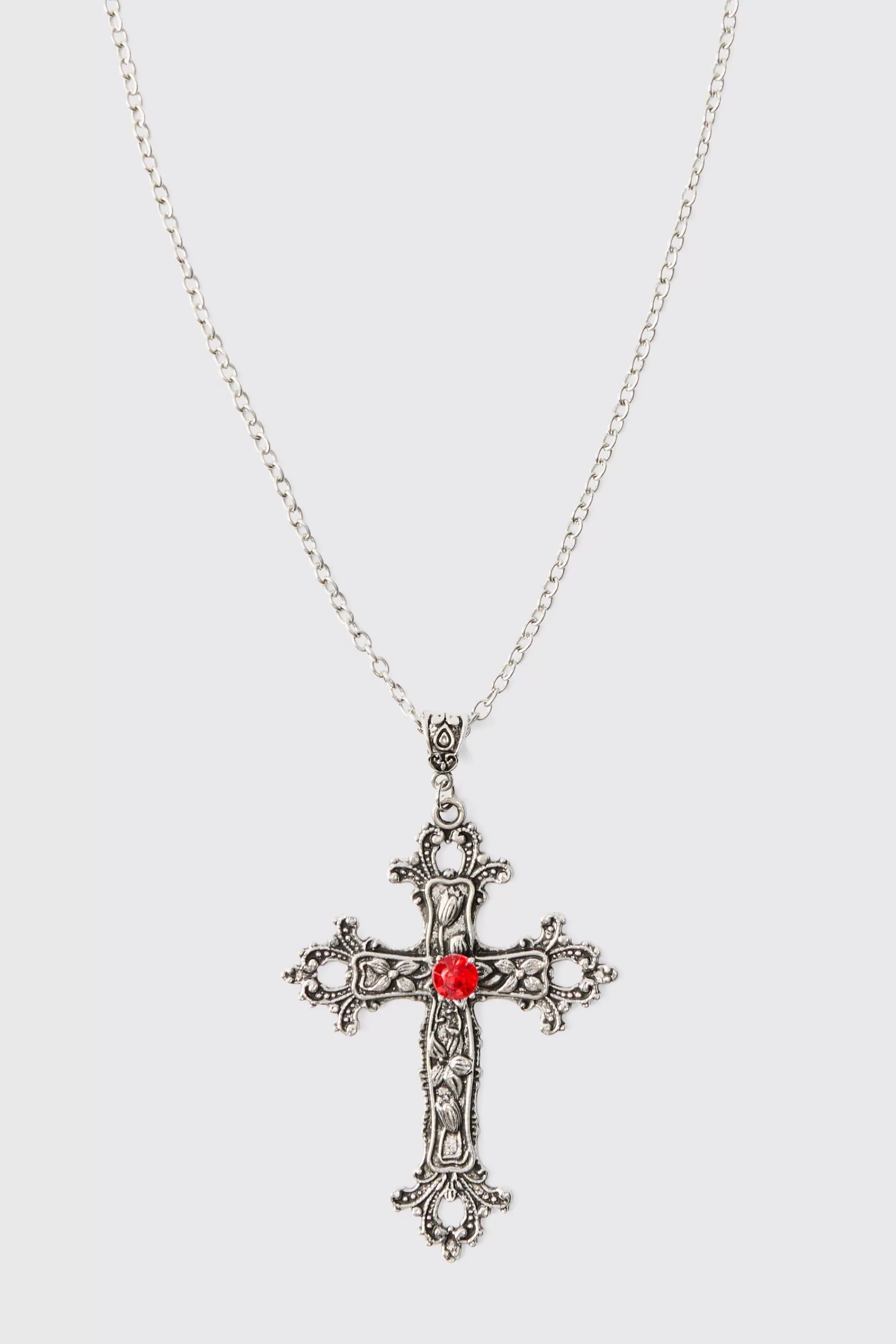 boohooMAN Cross Pendant Necklace In | UK
